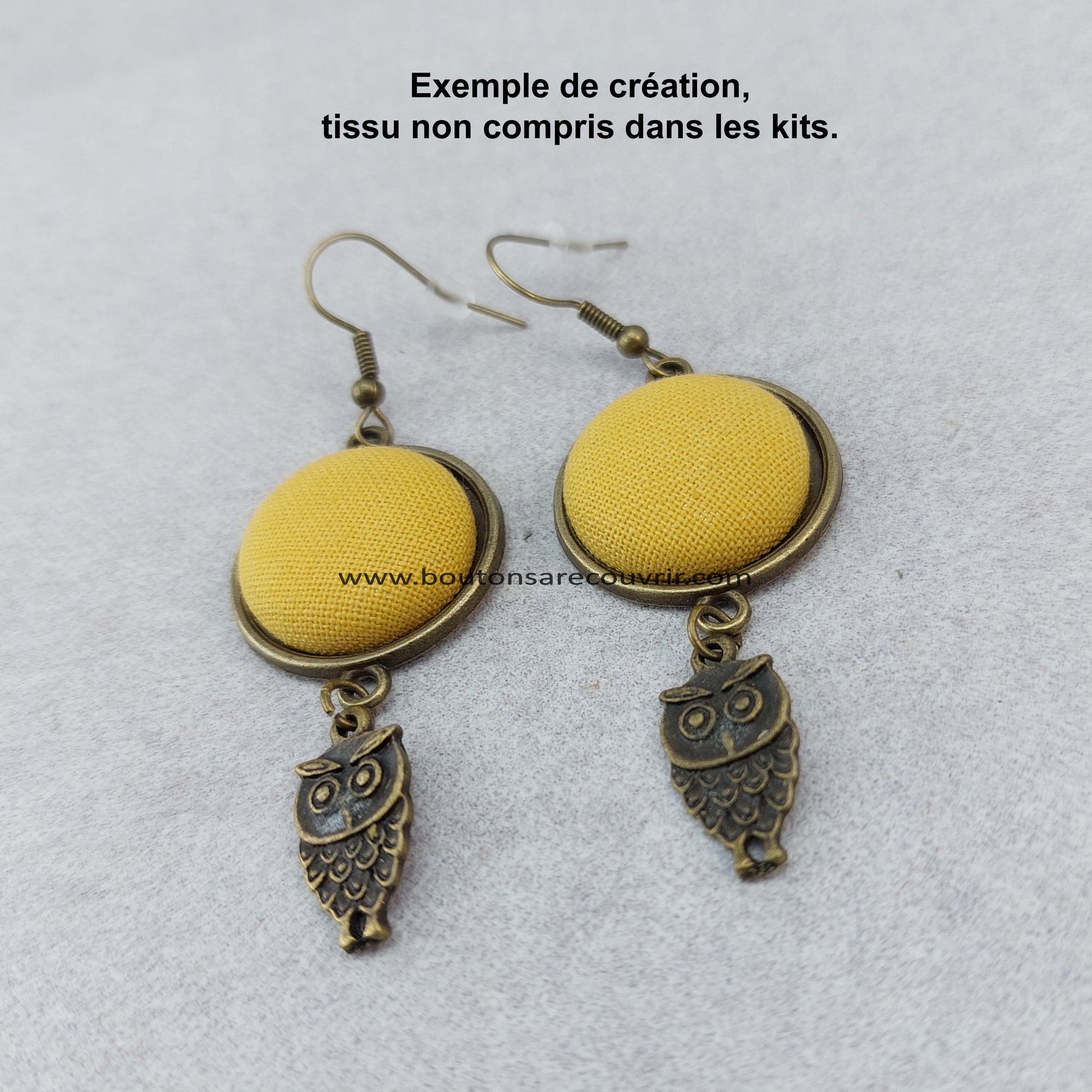 Boutons à recouvrir - boucles d'oreilles