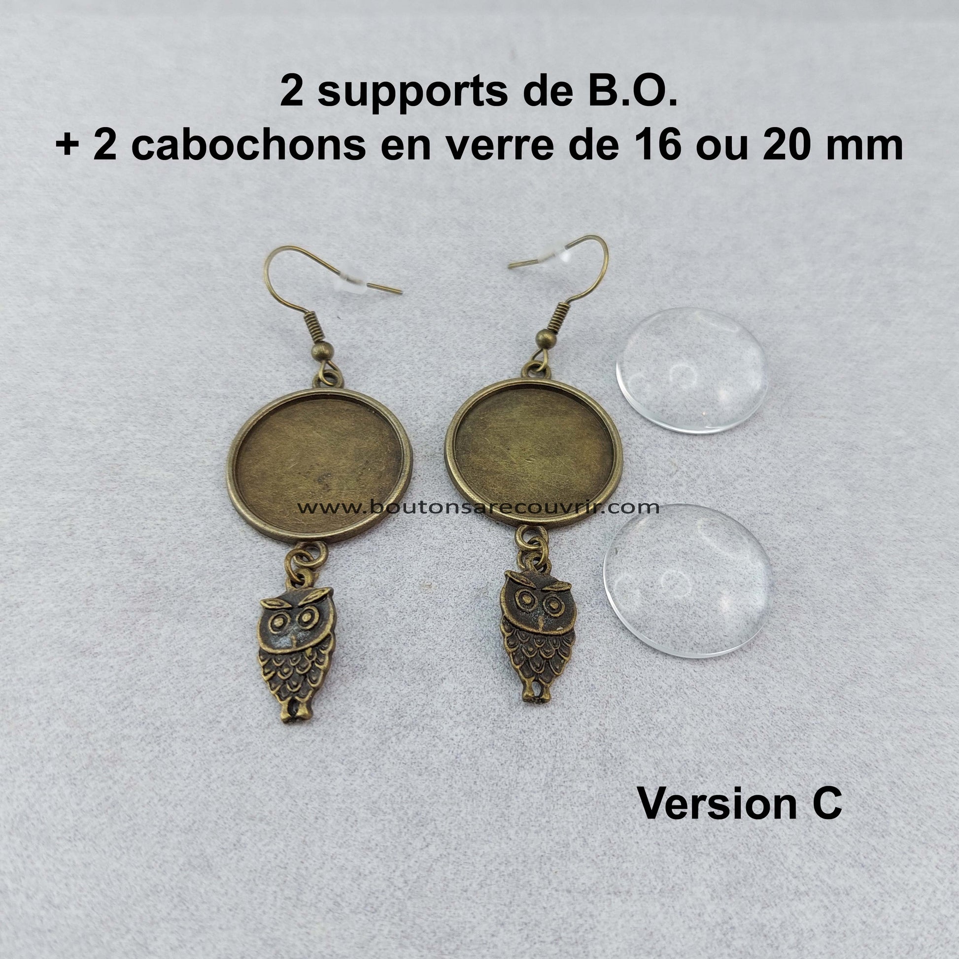 Boutons à recouvrir - boucles d'oreilles