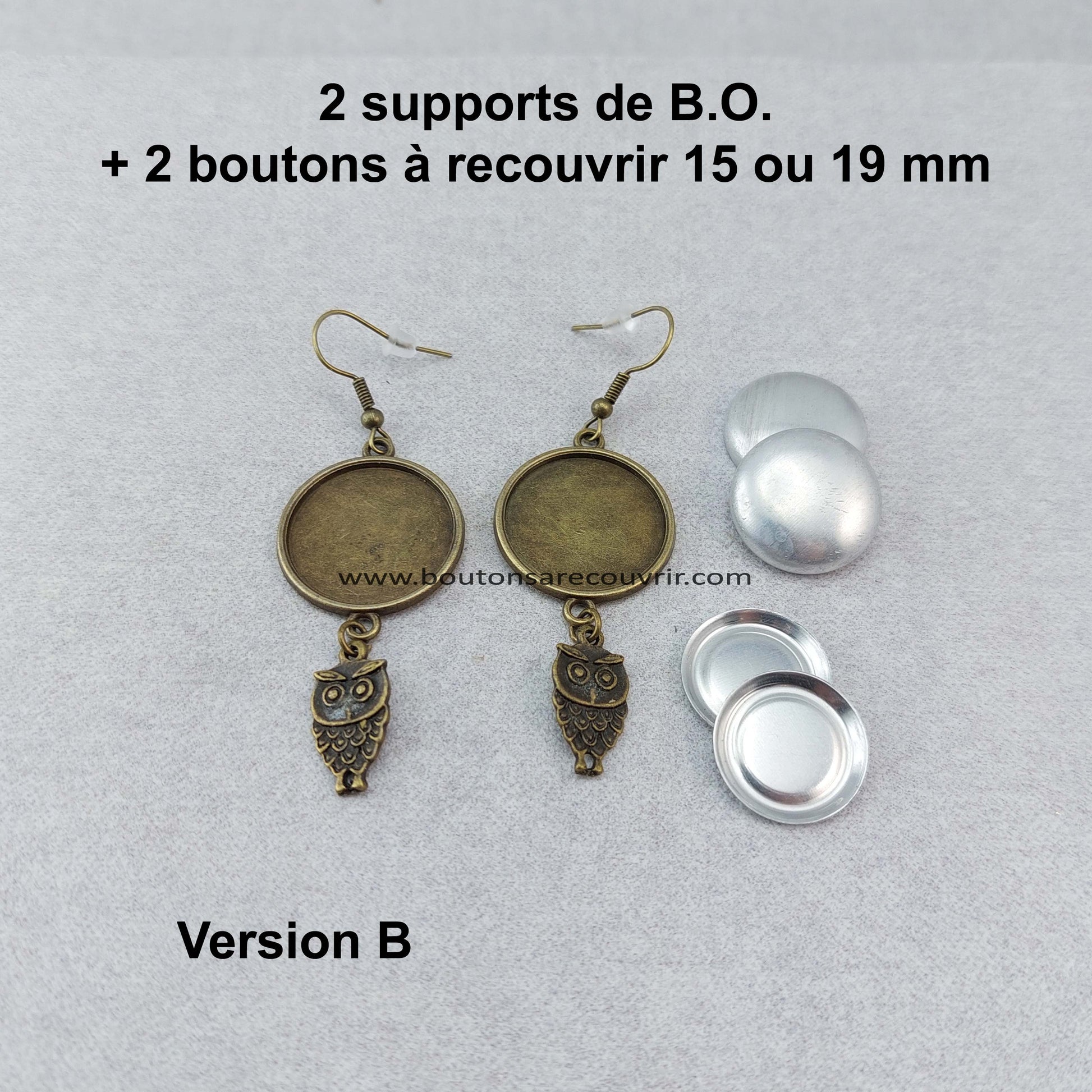 Boutons à recouvrir - boucles d'oreilles