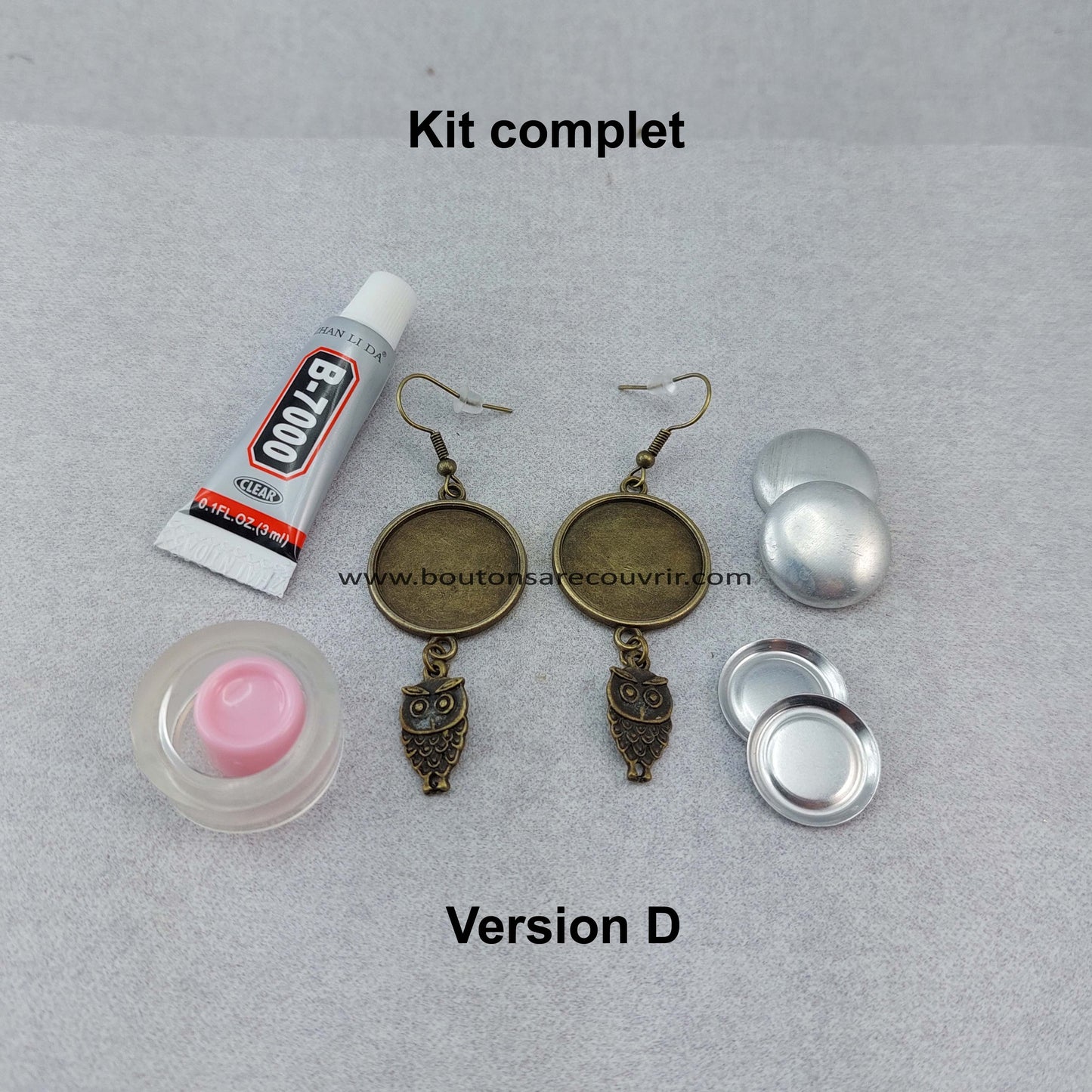 Boutons à recouvrir - boucles d'oreilles