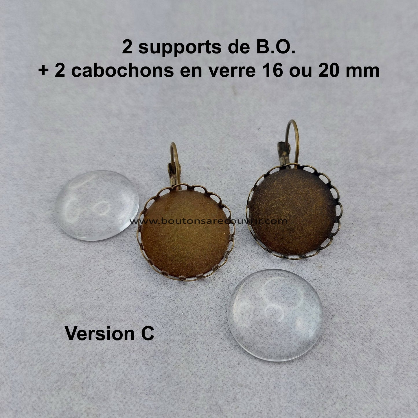 Boucles d'oreilles - Boutons à recouvrir