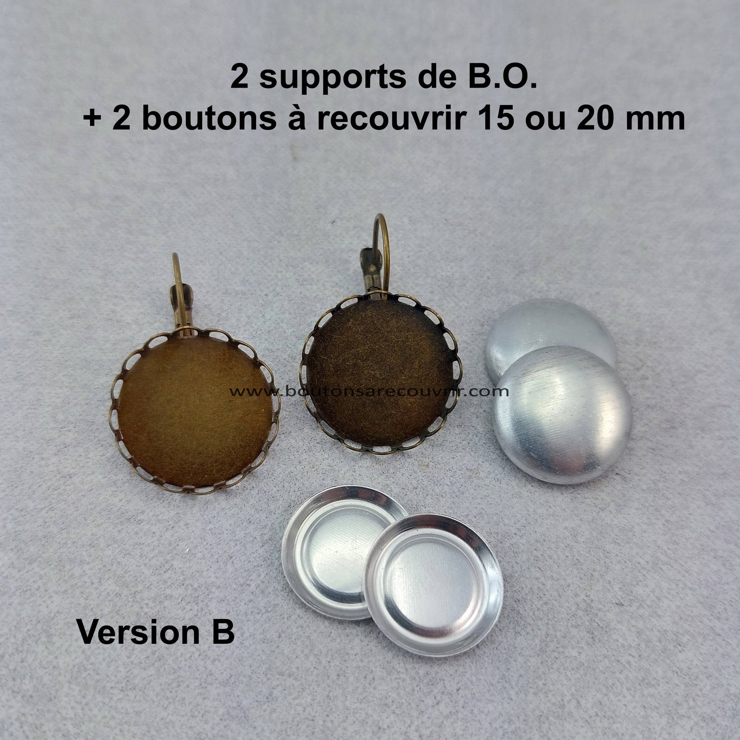 Boucles d'oreilles - Boutons à recouvrir