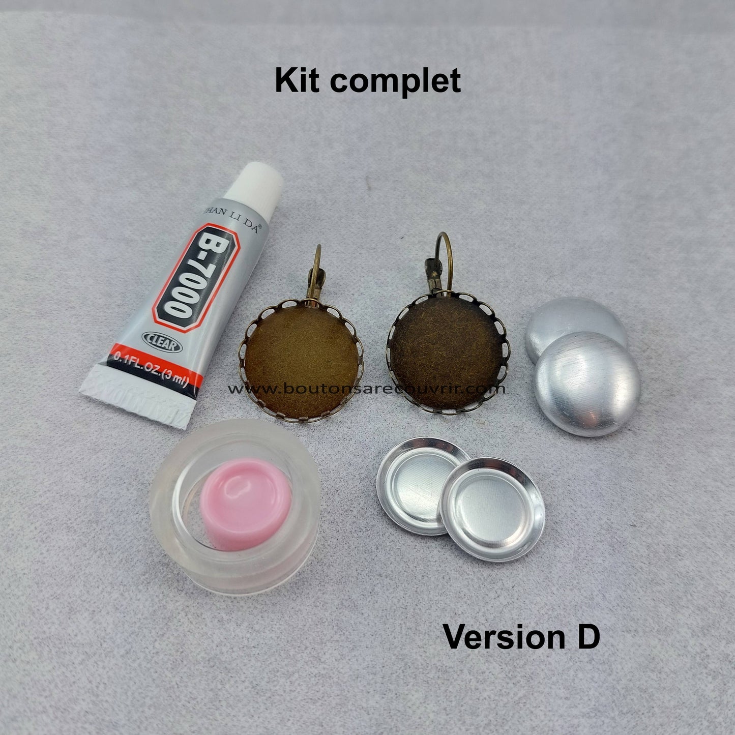 Boucles d'oreilles - Boutons à recouvrir
