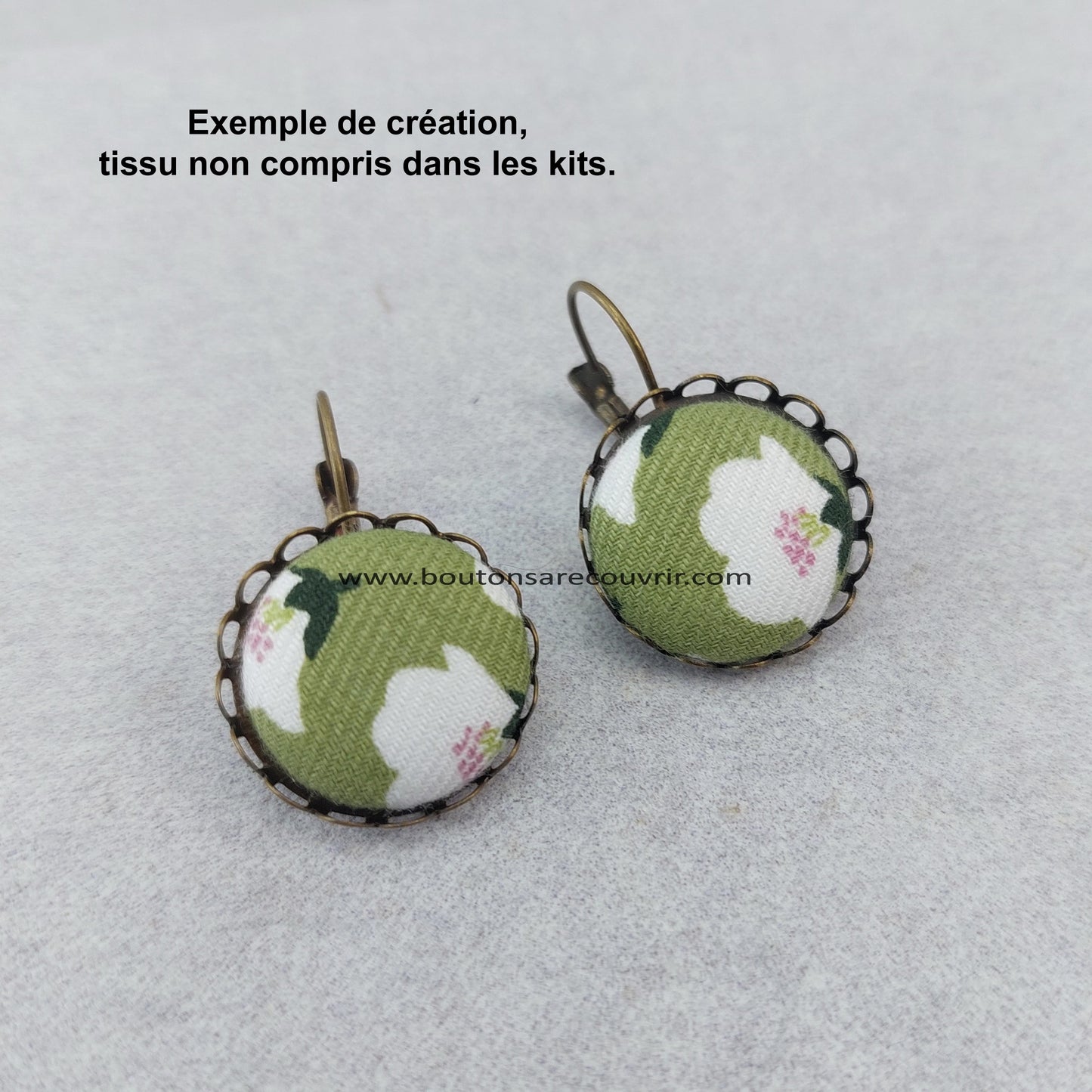Boucles d'oreilles - Boutons à recouvrir