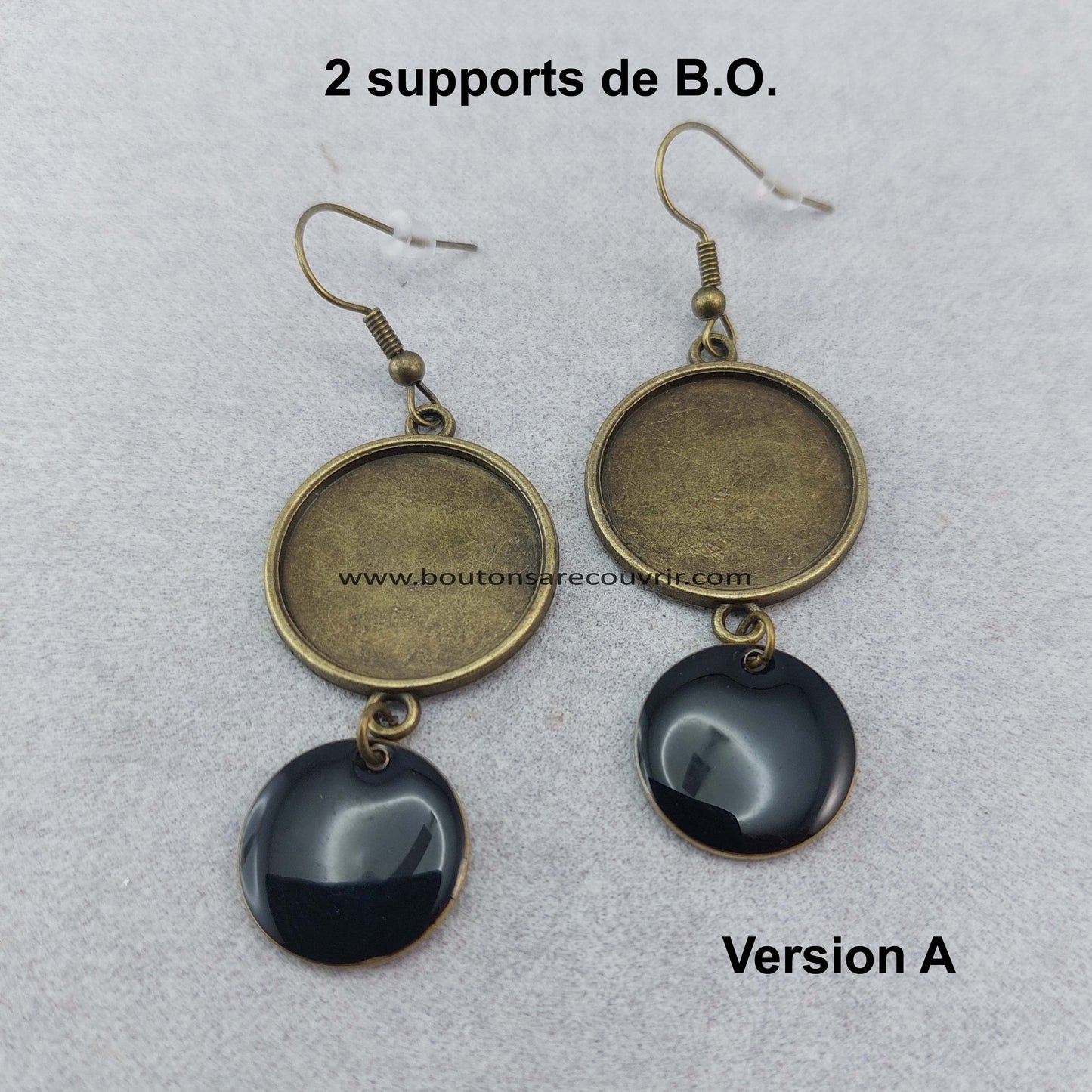 Botones para forrar - bouton à recouvrir - boucles d'oreilles