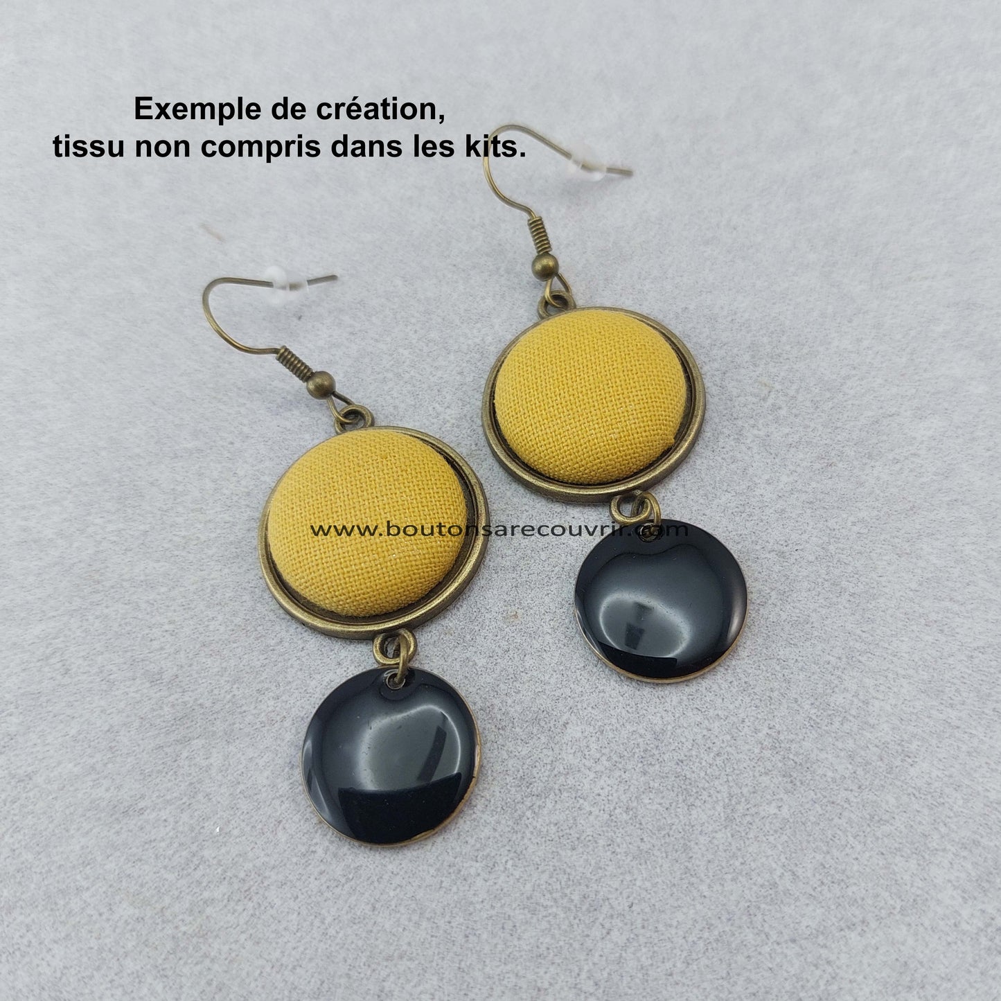 Botones para forrar - bouton à recouvrir - boucles d'oreilles