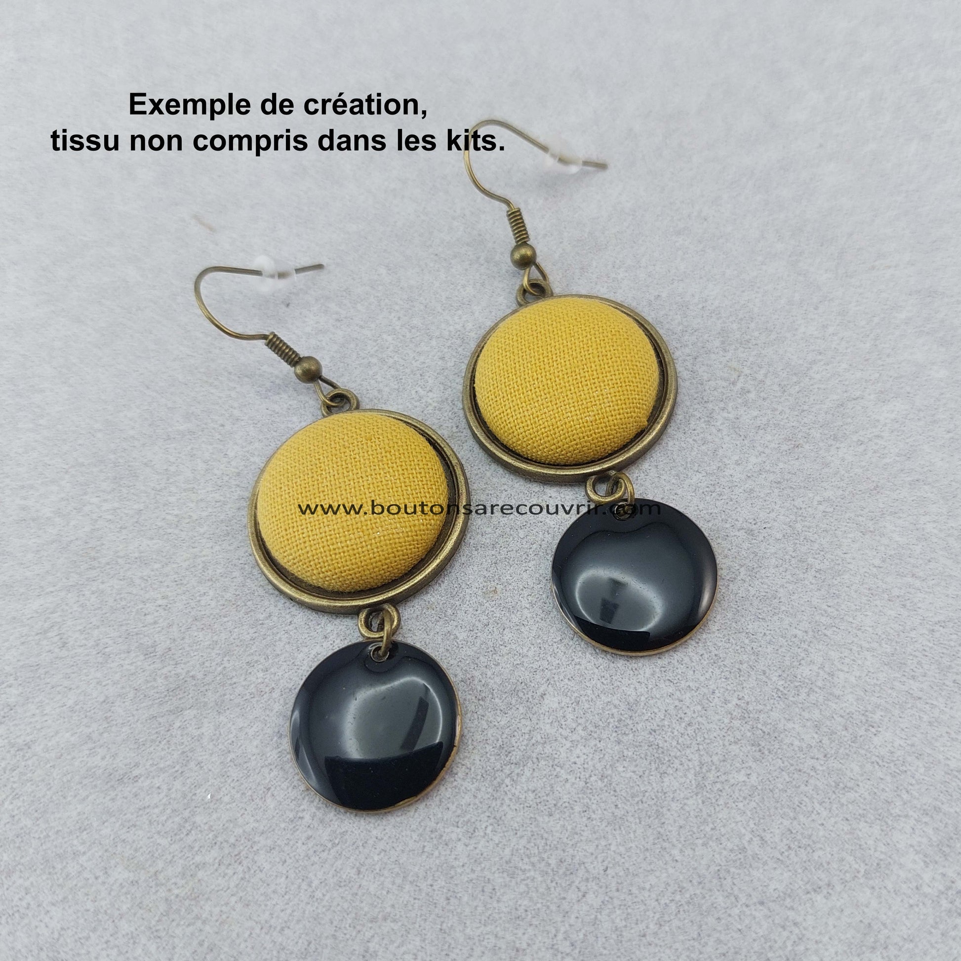 Botones para forrar - bouton à recouvrir - boucles d'oreilles
