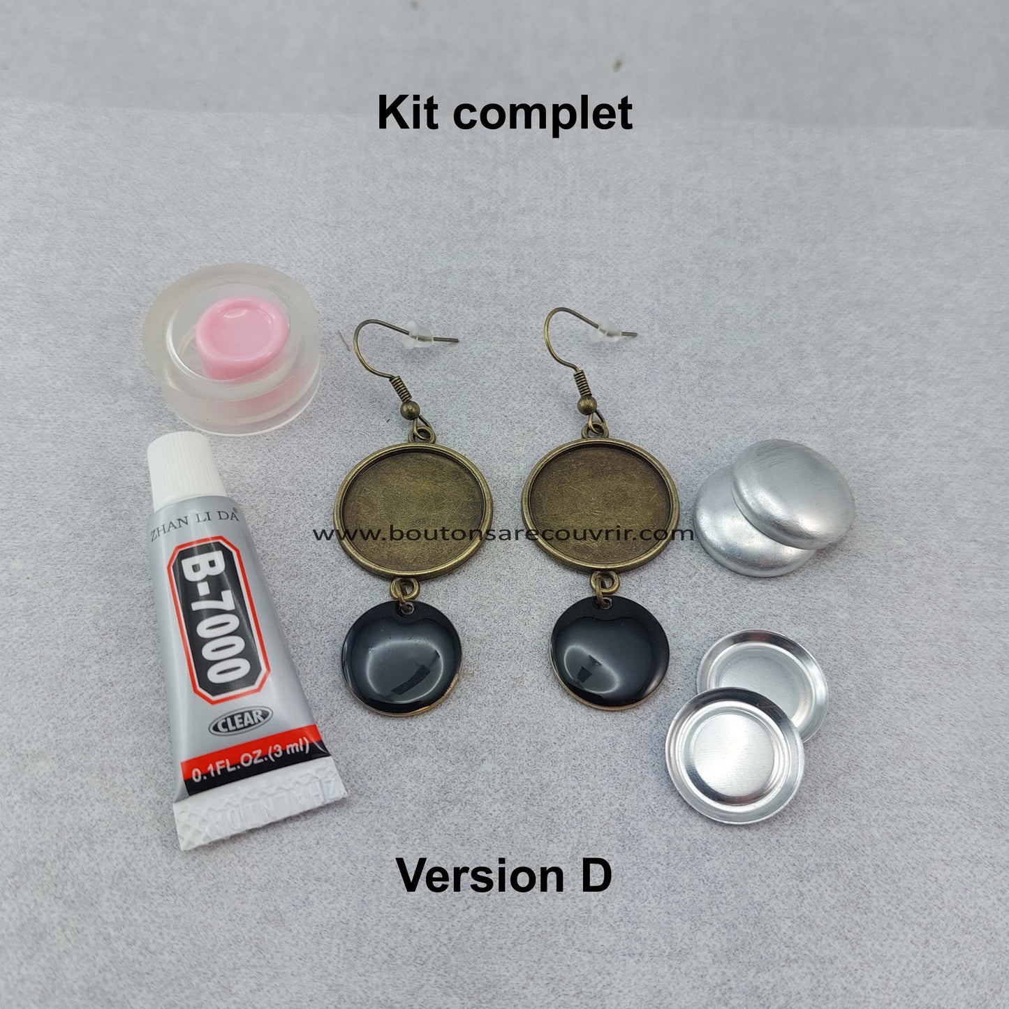 Botones para forrar - bouton à recouvrir - boucles d'oreilles
