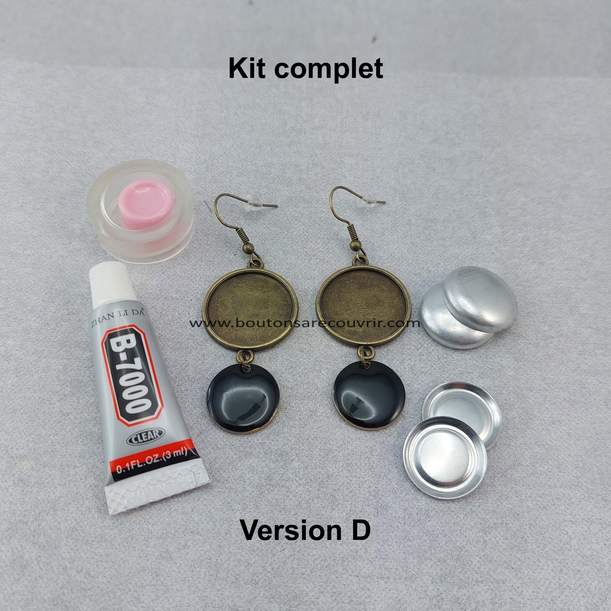 Botones para forrar - bouton à recouvrir - boucles d'oreilles