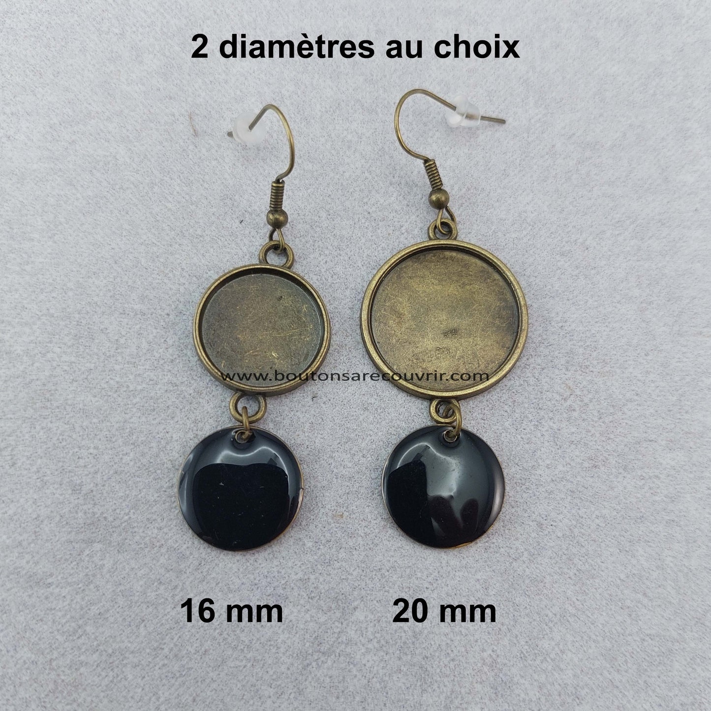 Botones para forrar - bouton à recouvrir - boucles d'oreilles