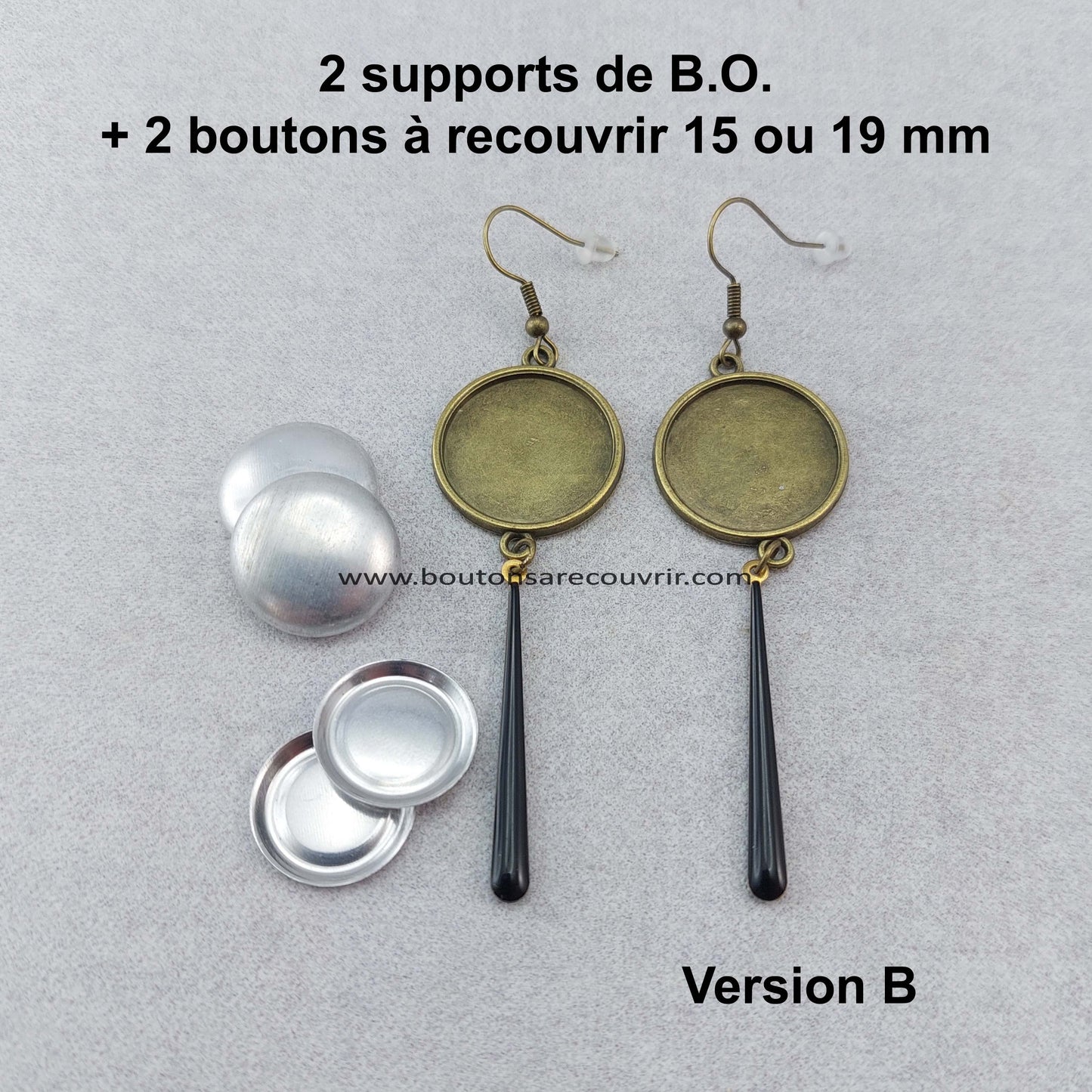 Boutons à recouvrir 15 mm