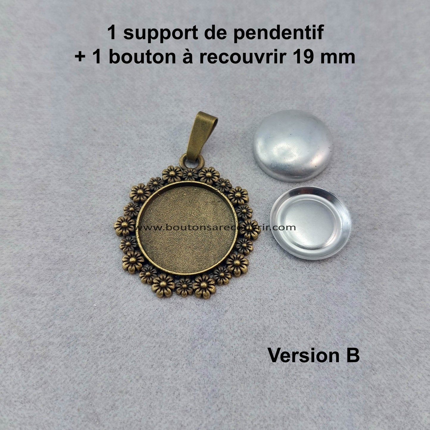 Pendentif personnalisable - bouton à recouvrir