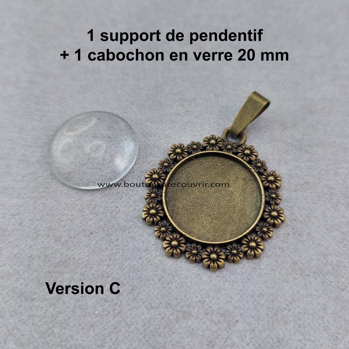 Pendentif personnalisable - bouton à recouvrir