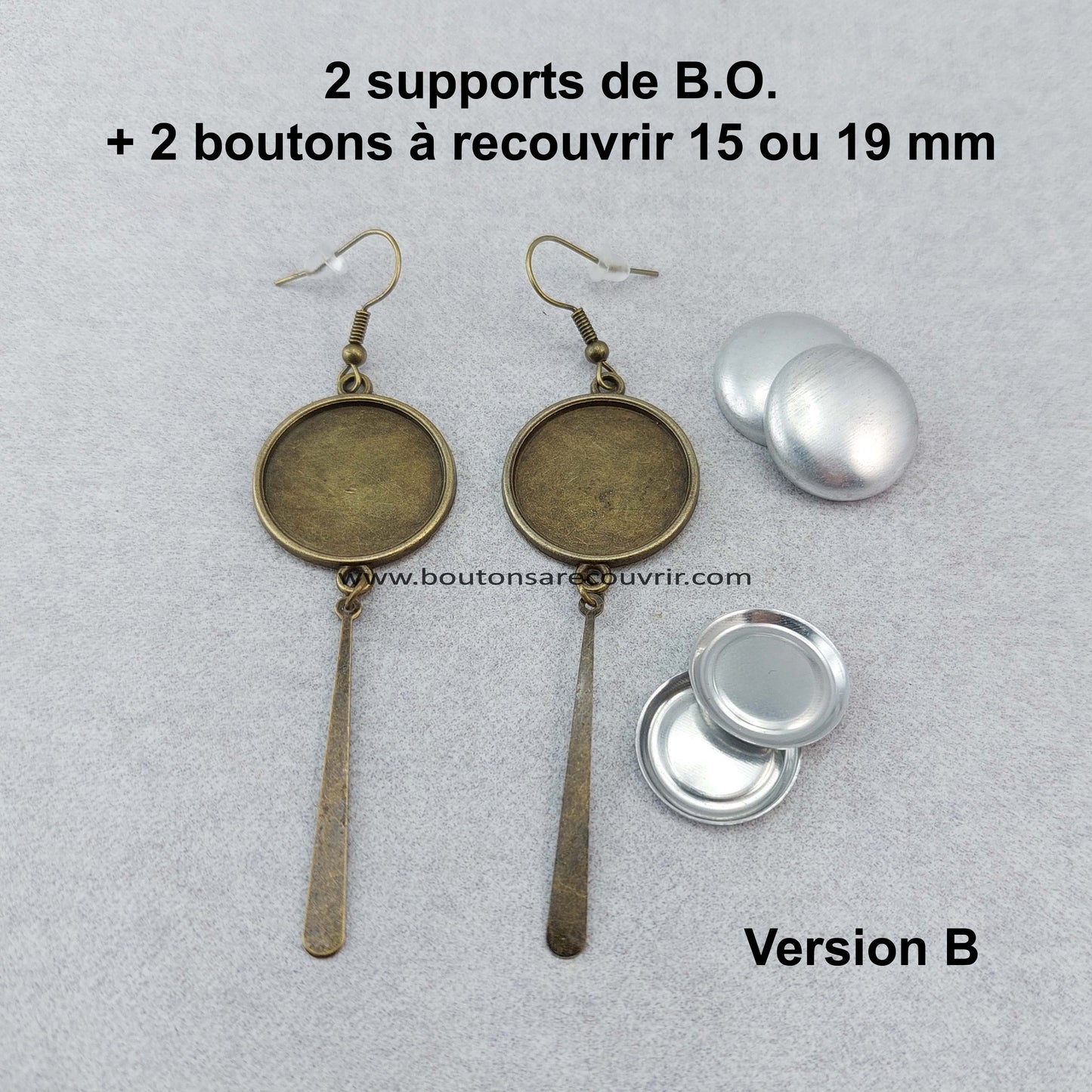 Boutons à recouvrir - boucles oreilles personnalisables