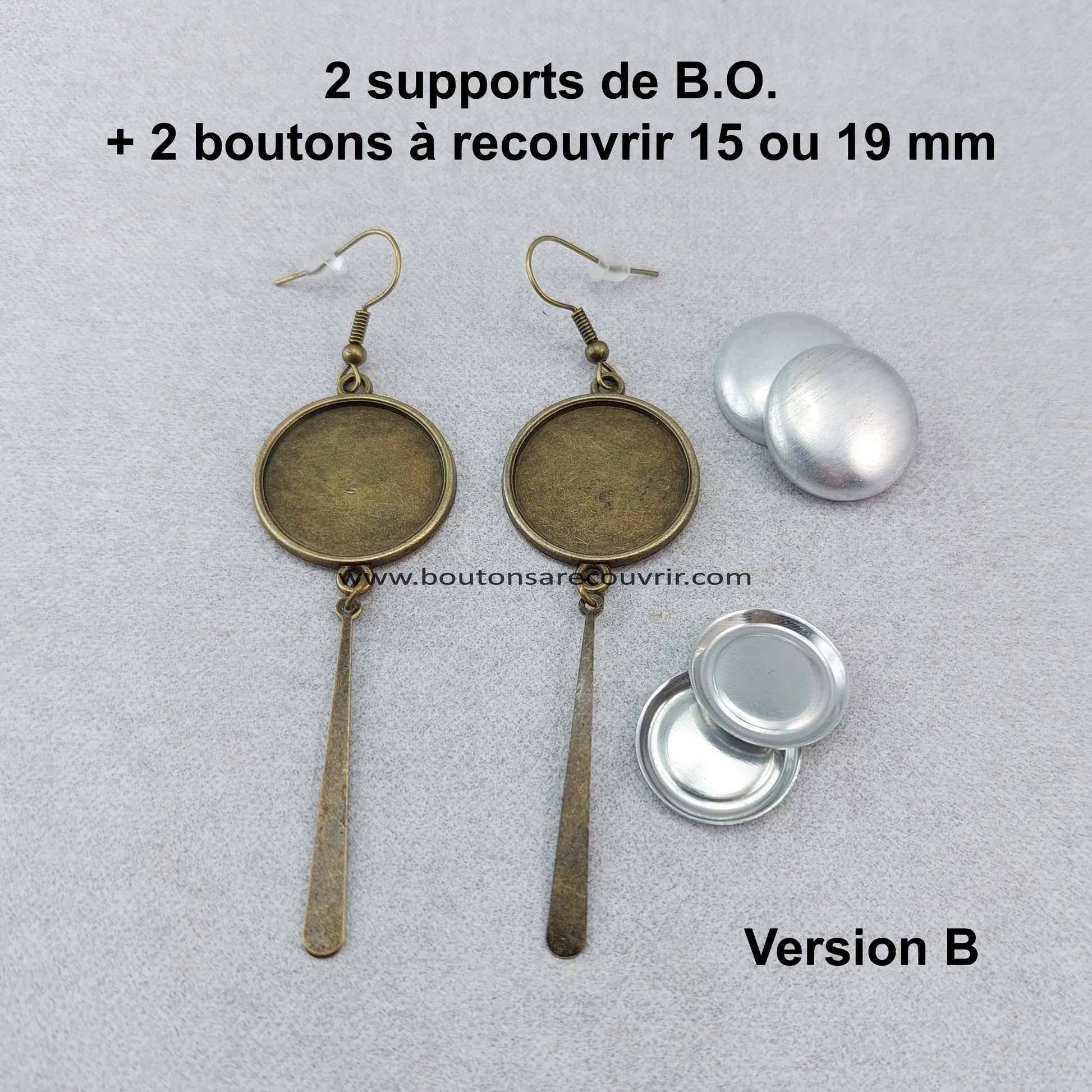 Boutons à recouvrir - boucles oreilles personnalisables