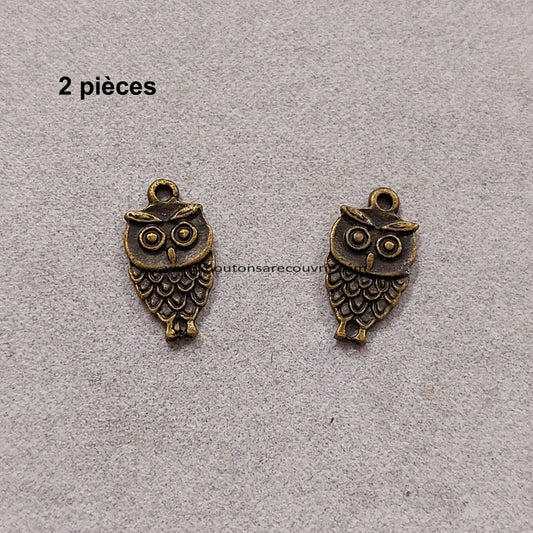 HIBOU | Breloque bronze antique