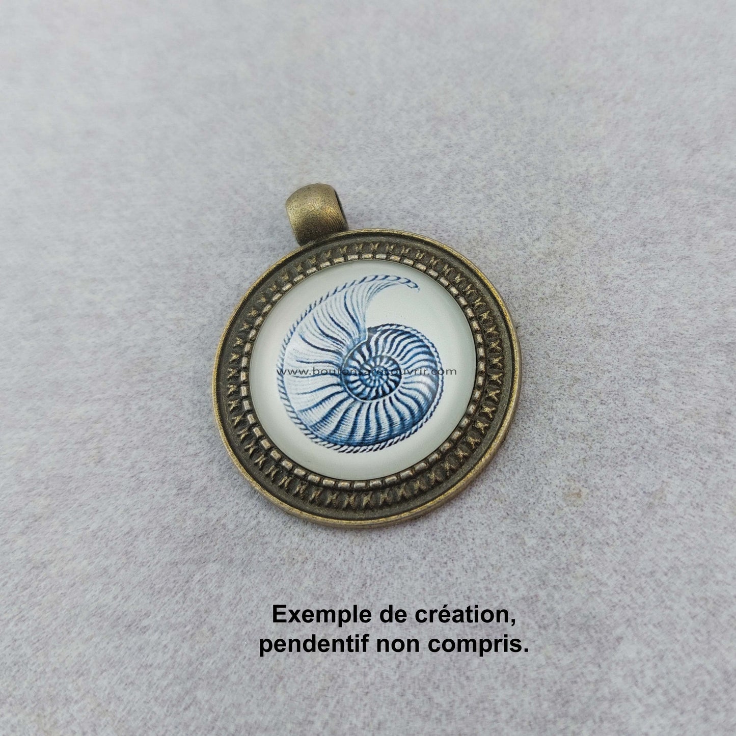 AMMONITE | Cabochon en verre