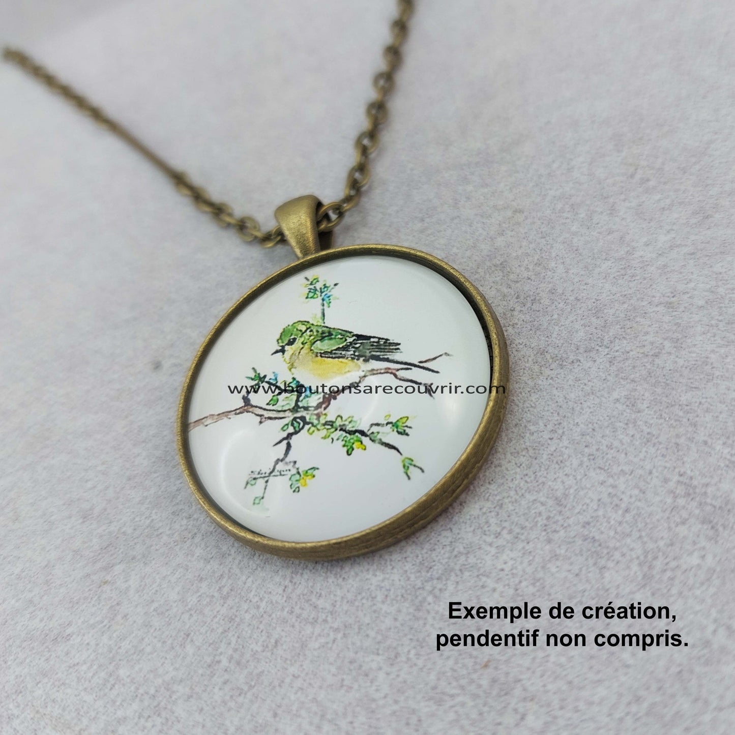 MESANGE | Cabochon en verre