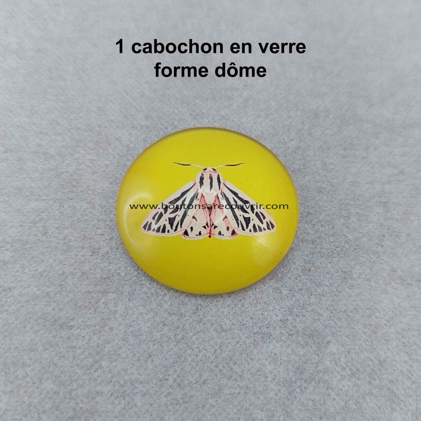 PAPILLON Jaune | Cabochon en verre