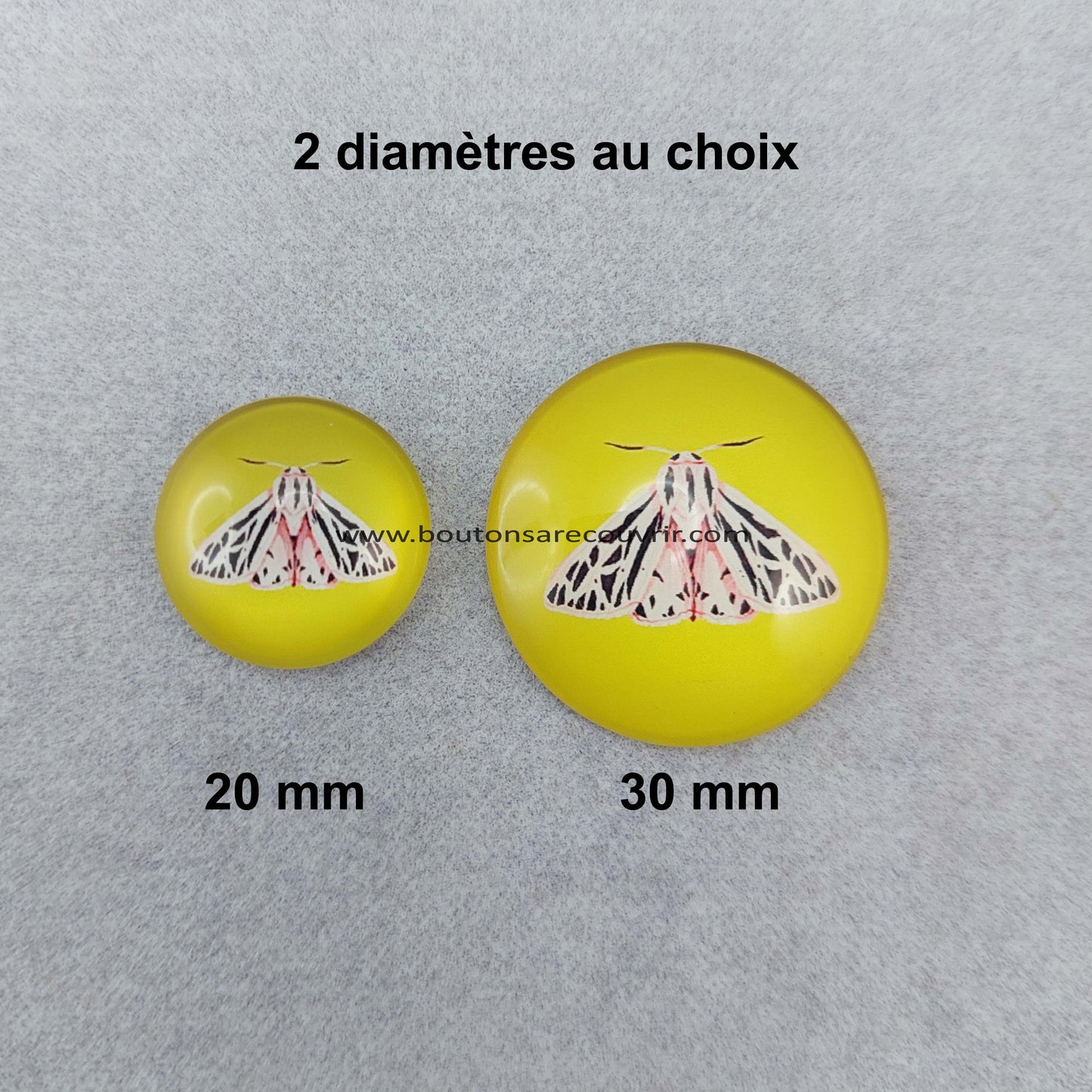 PAPILLON Jaune | Cabochon en verre