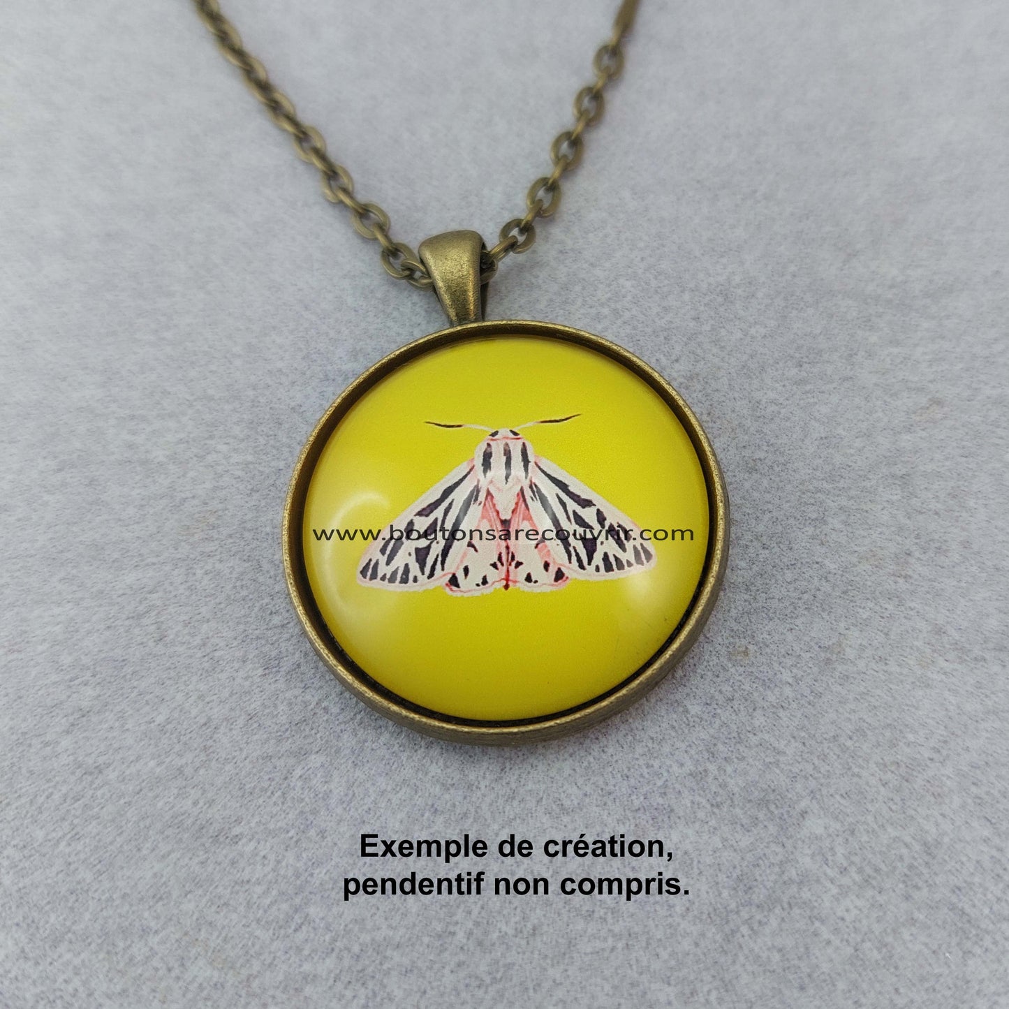 PAPILLON Jaune | Cabochon en verre