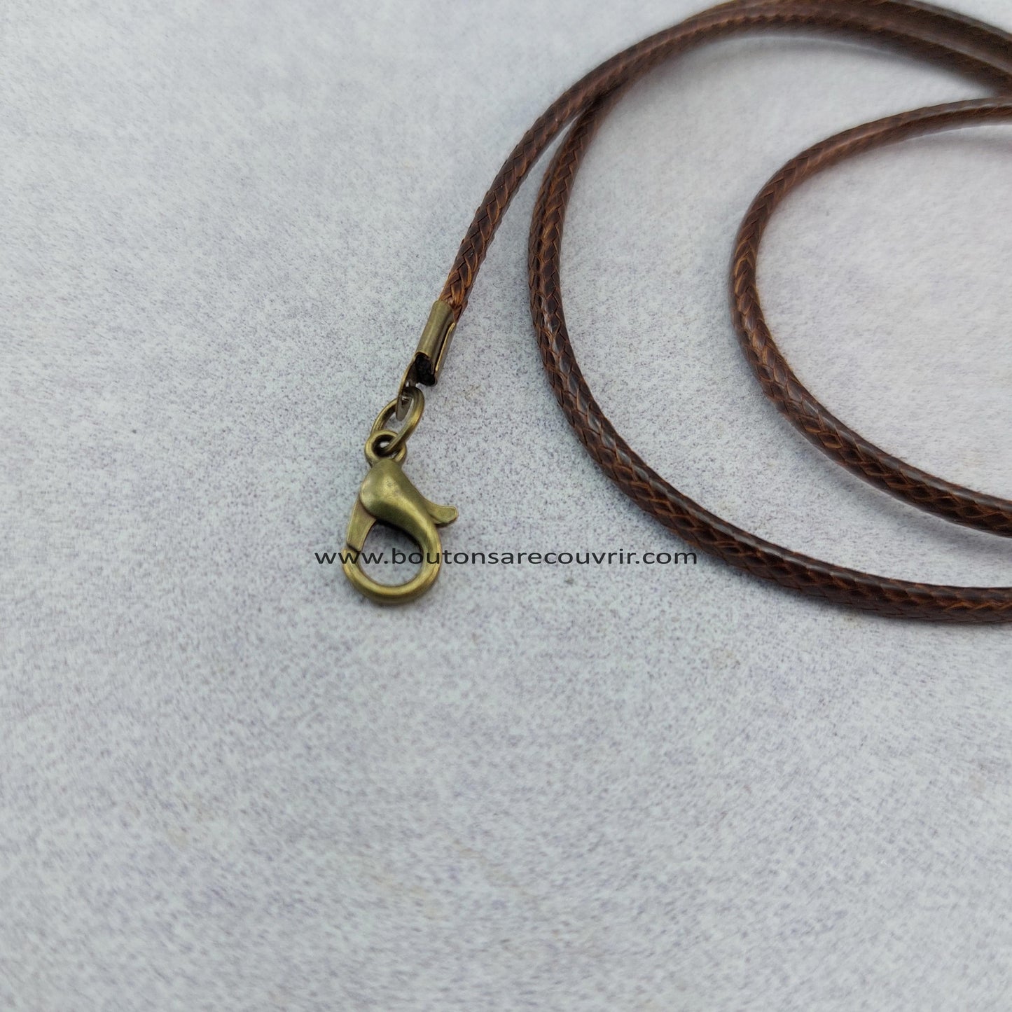 Collier en cuir marron - cordon pour collier - bouton à recouvrir