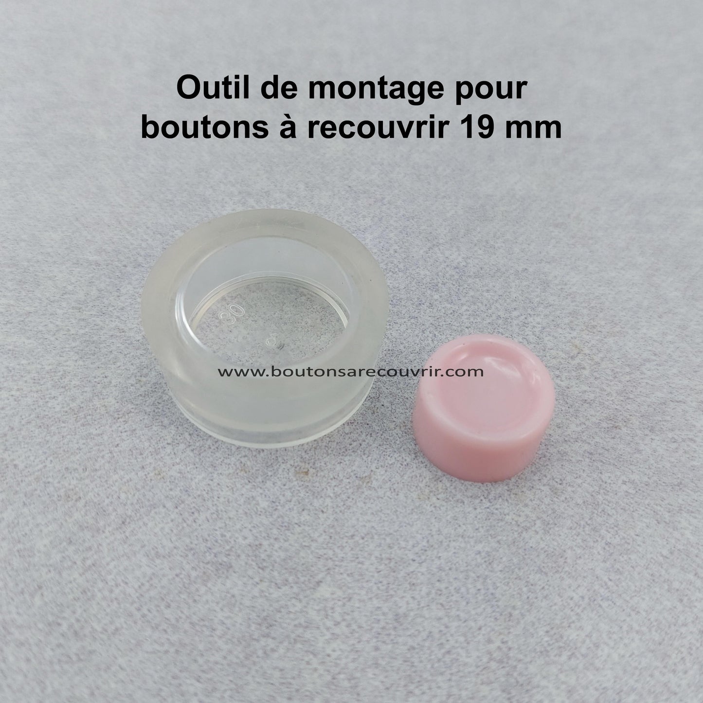1 outil de montage pour boutons à recoouvrir 19 mm