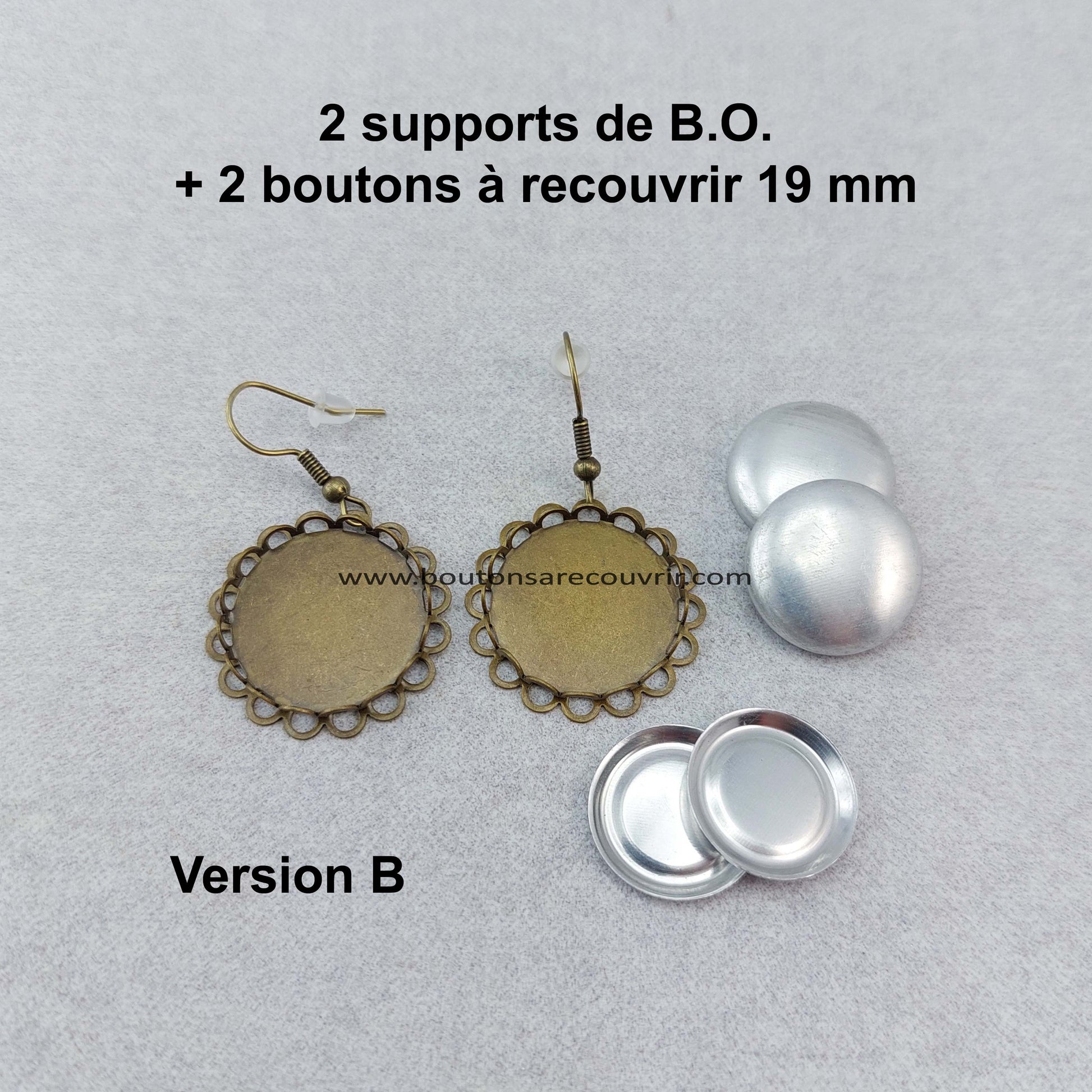 Boutons à recouvrir - boucles oreilles personnalisables