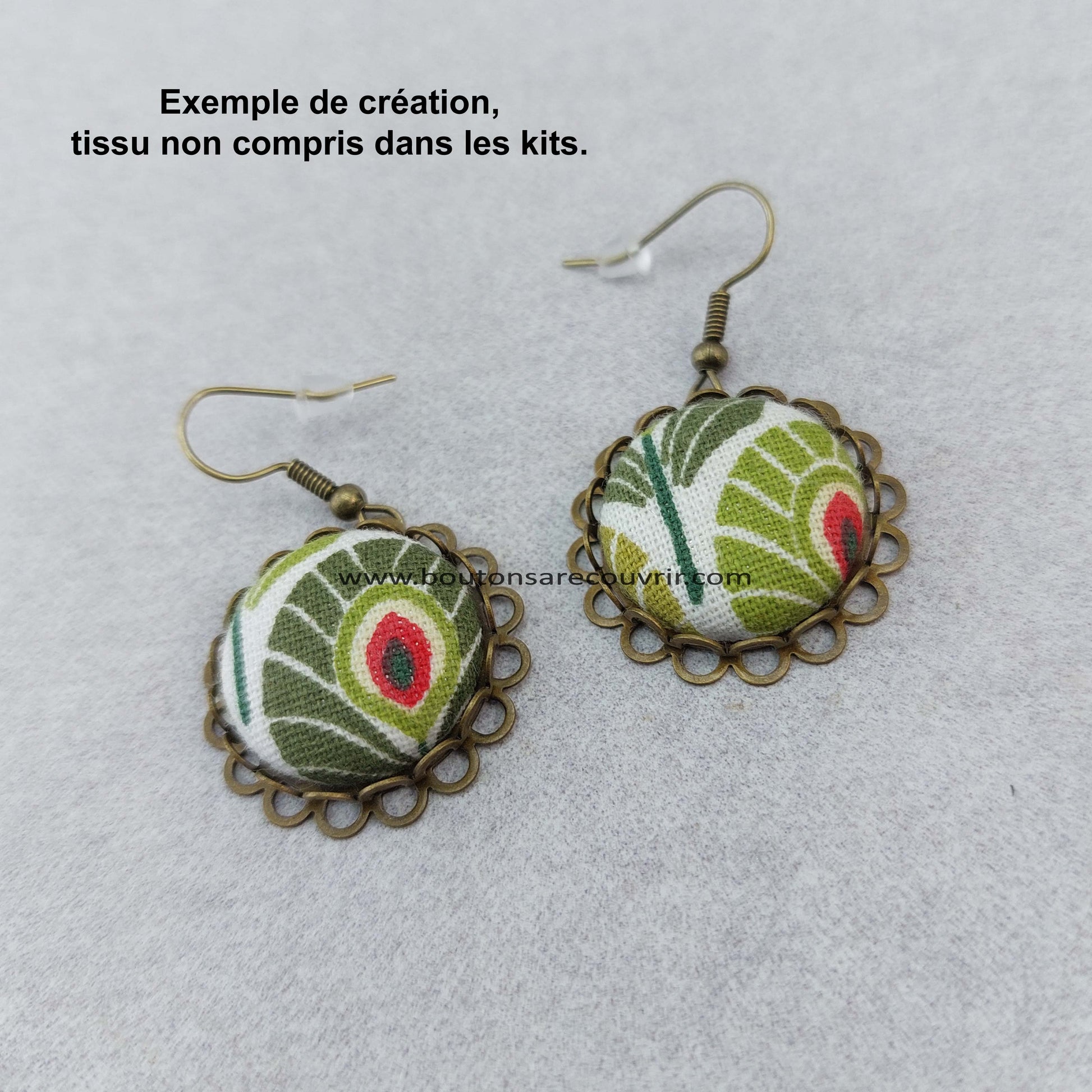 Boutons à recouvrir - boucles oreilles personnalisables