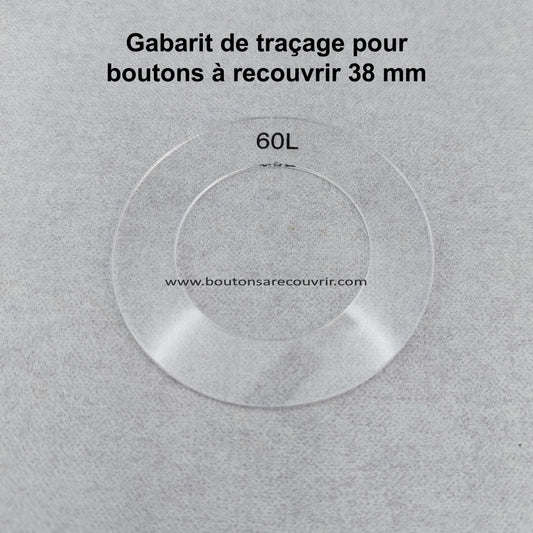 1 gabarit pour boutons à recouvrir 38 mm