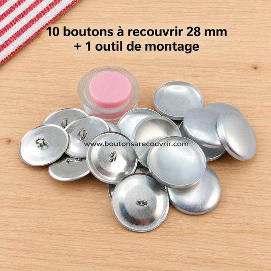 10 buttons 28 mm + tool