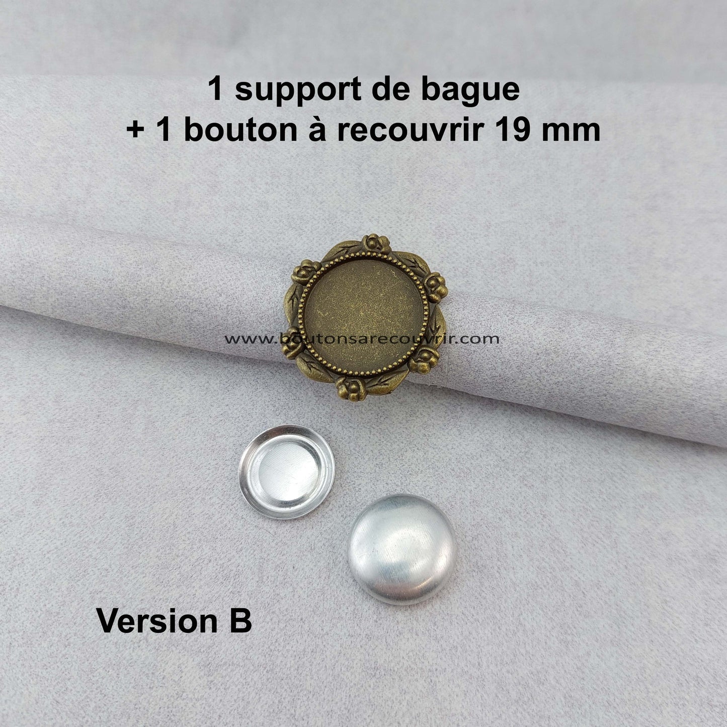 Bague bouton à recouvrir
