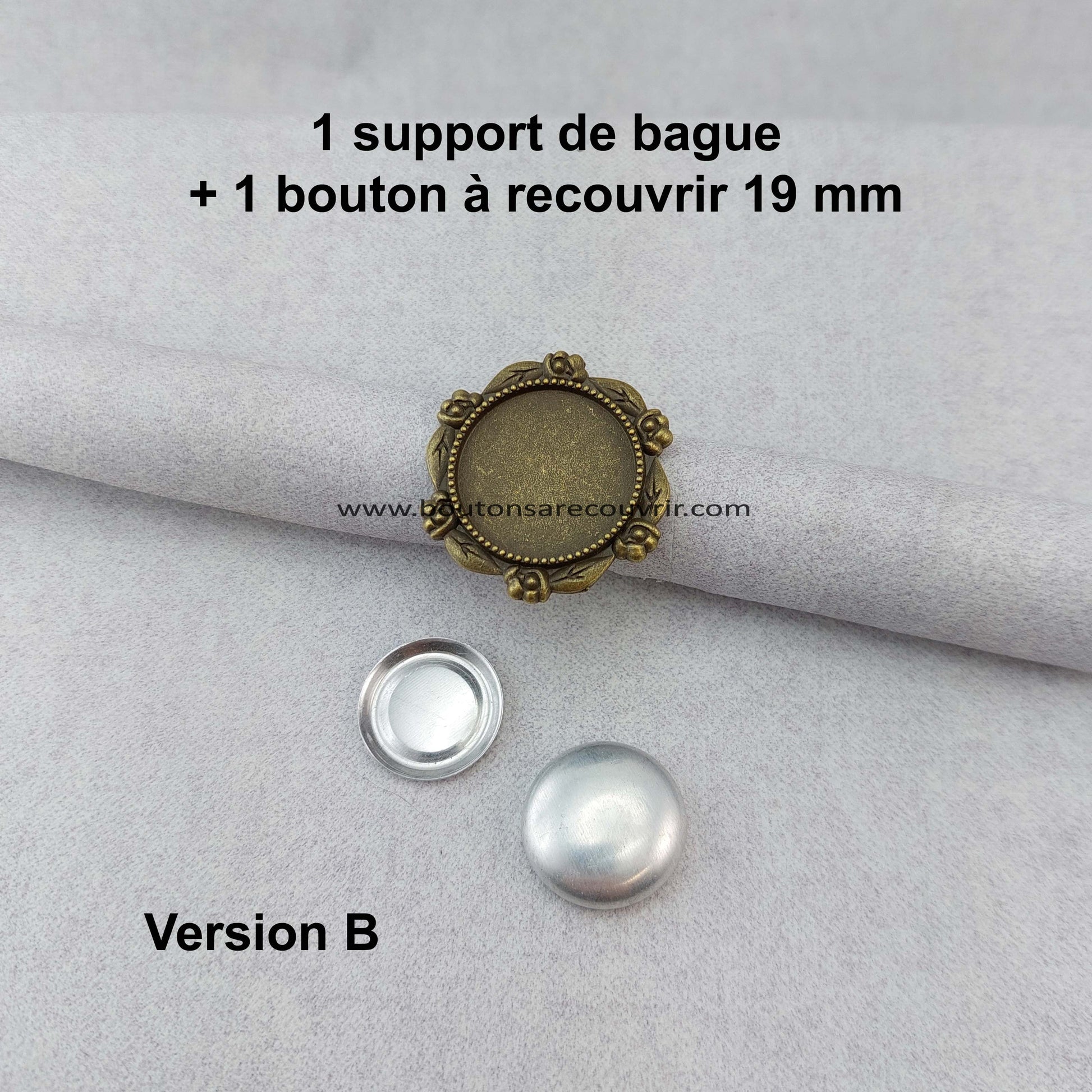 Bague bouton à recouvrir