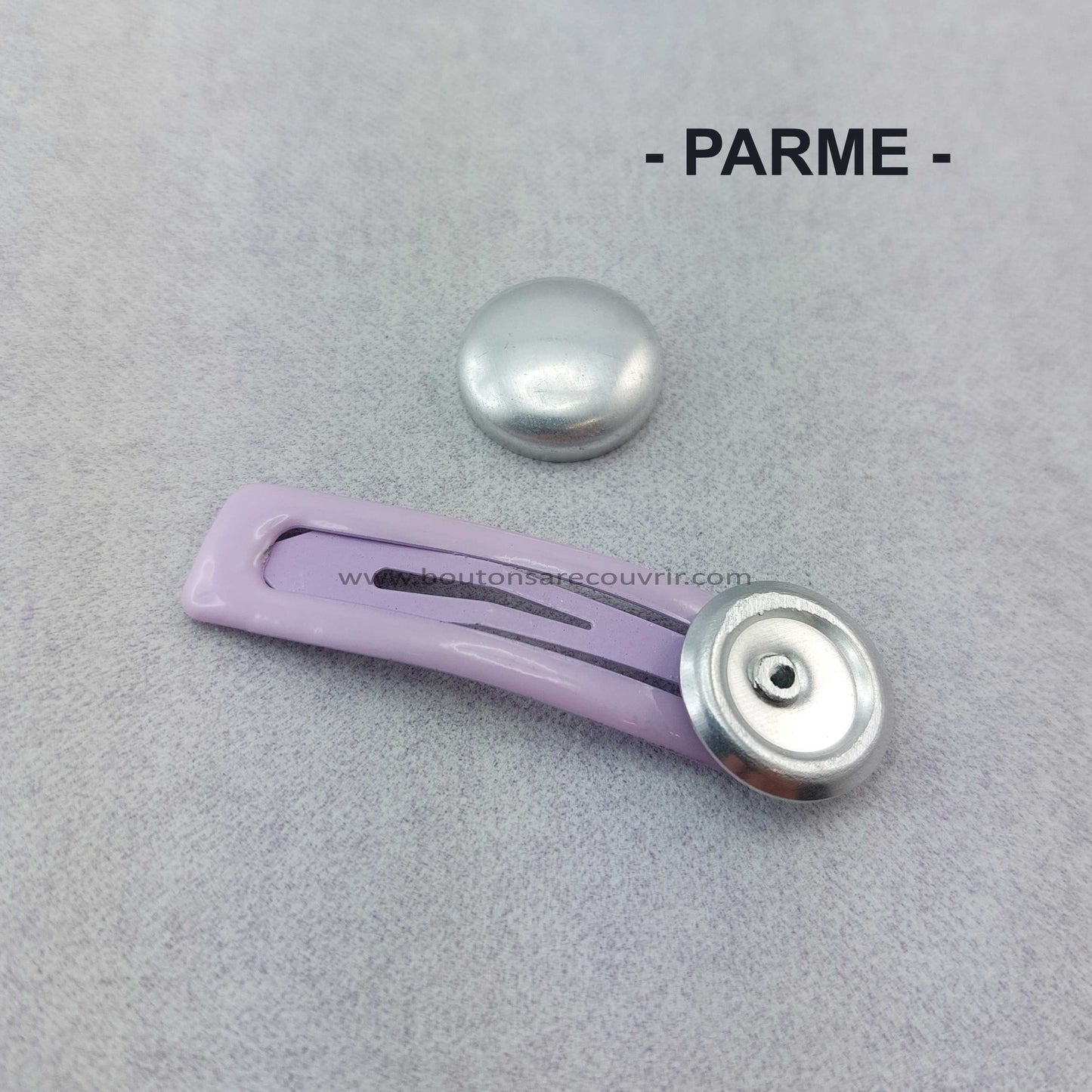 1 barrette de 5 cm - bouton à recouvrir 19 ou 23 mm - PARME