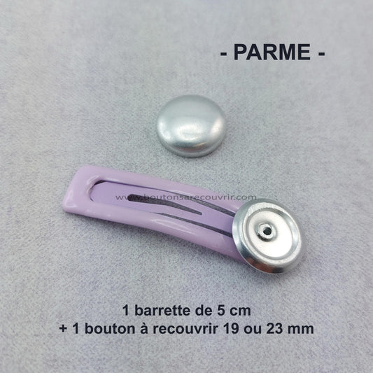 1 barrette de 5 cm - bouton à recouvrir 19 ou 23 mm - PARME