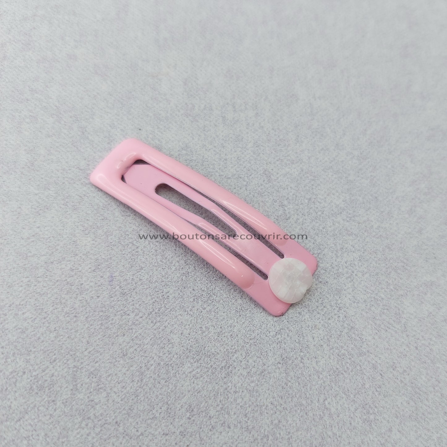 1 barrette de 5 cm - bouton à recouvrir 19 ou 23 mm - ROSE