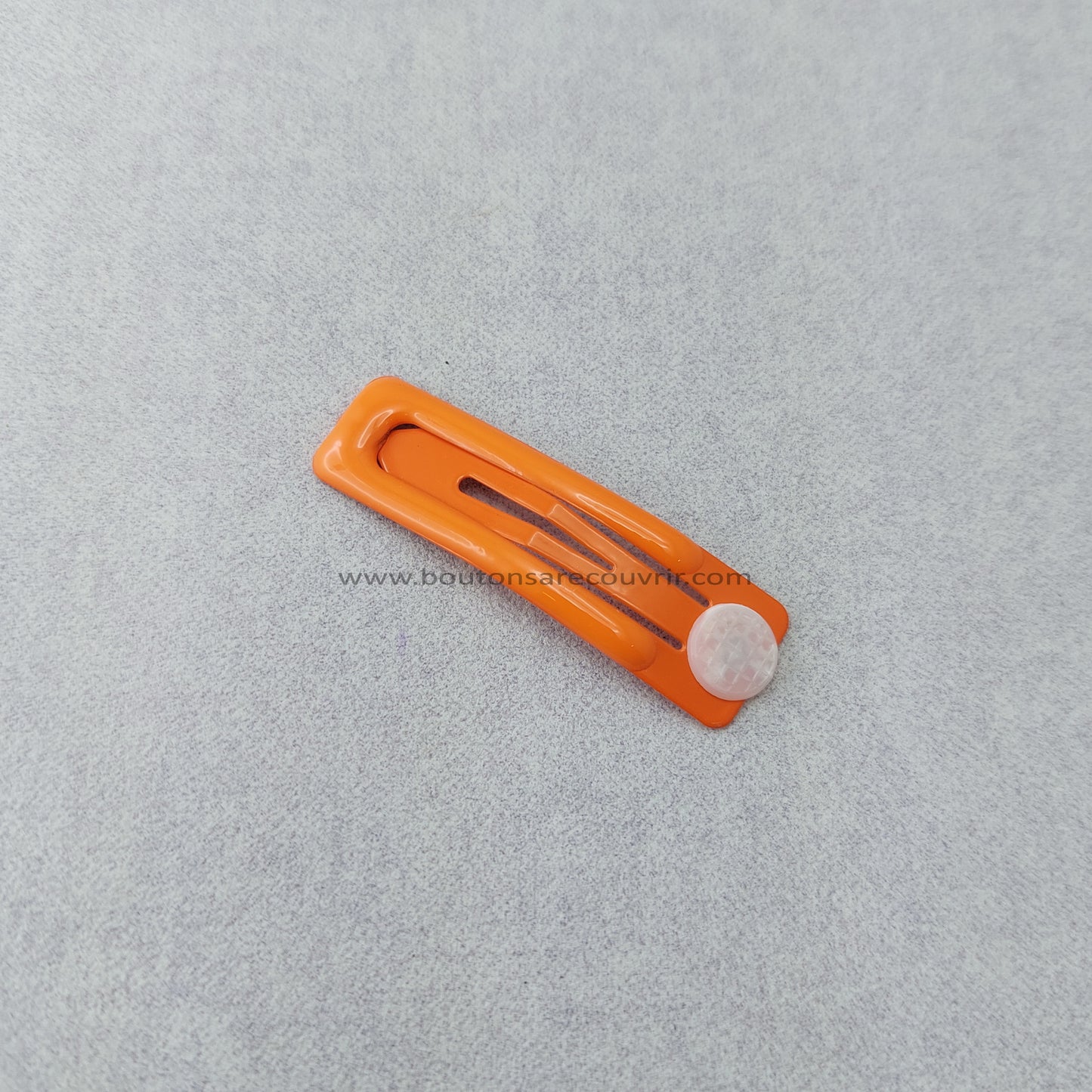 1 barrette de 5 cm - bouton à recouvrir 19 ou 23 mm - ORANGE