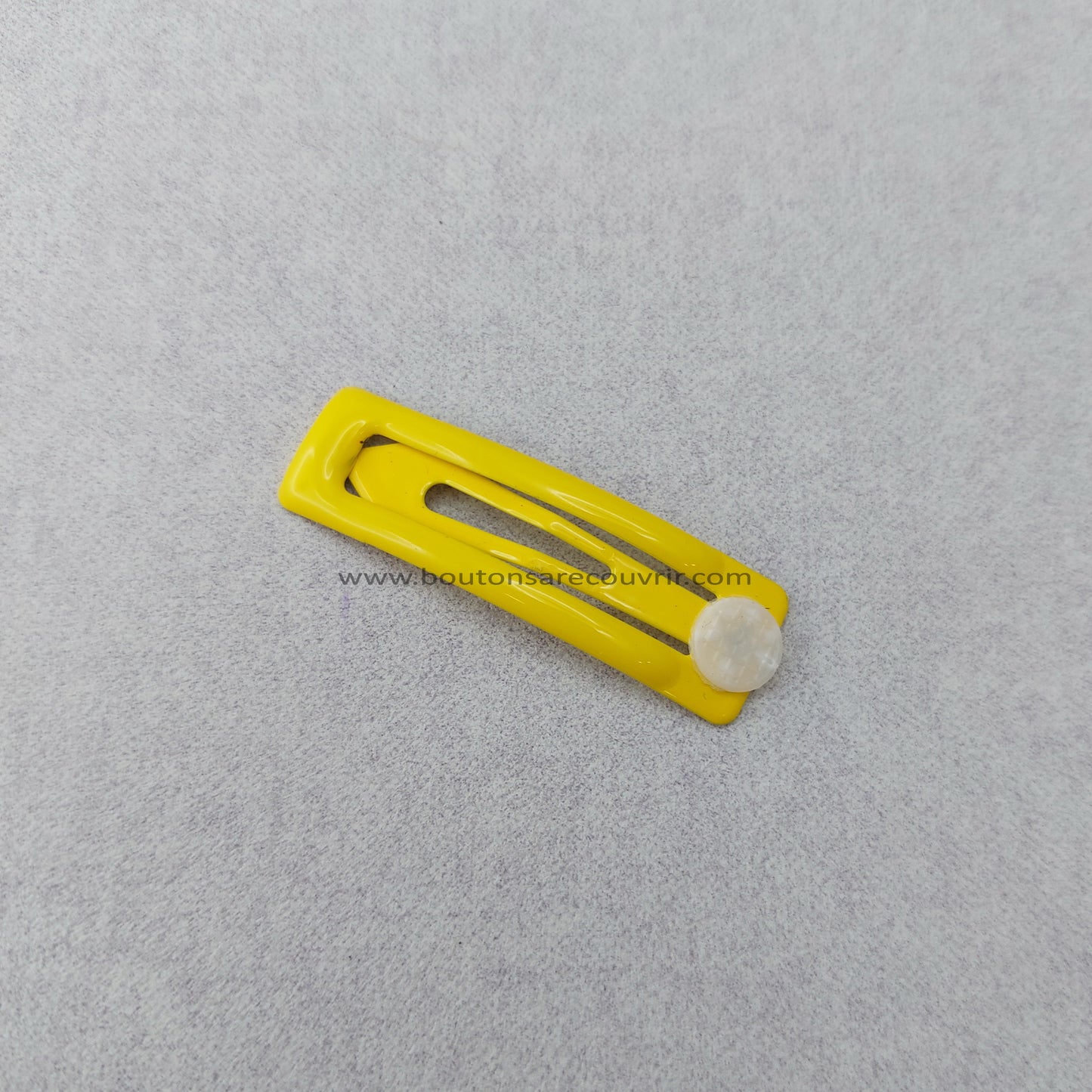 1 barrette de 5 cm - bouton à recouvrir 19 ou 23 mm - JAUNE