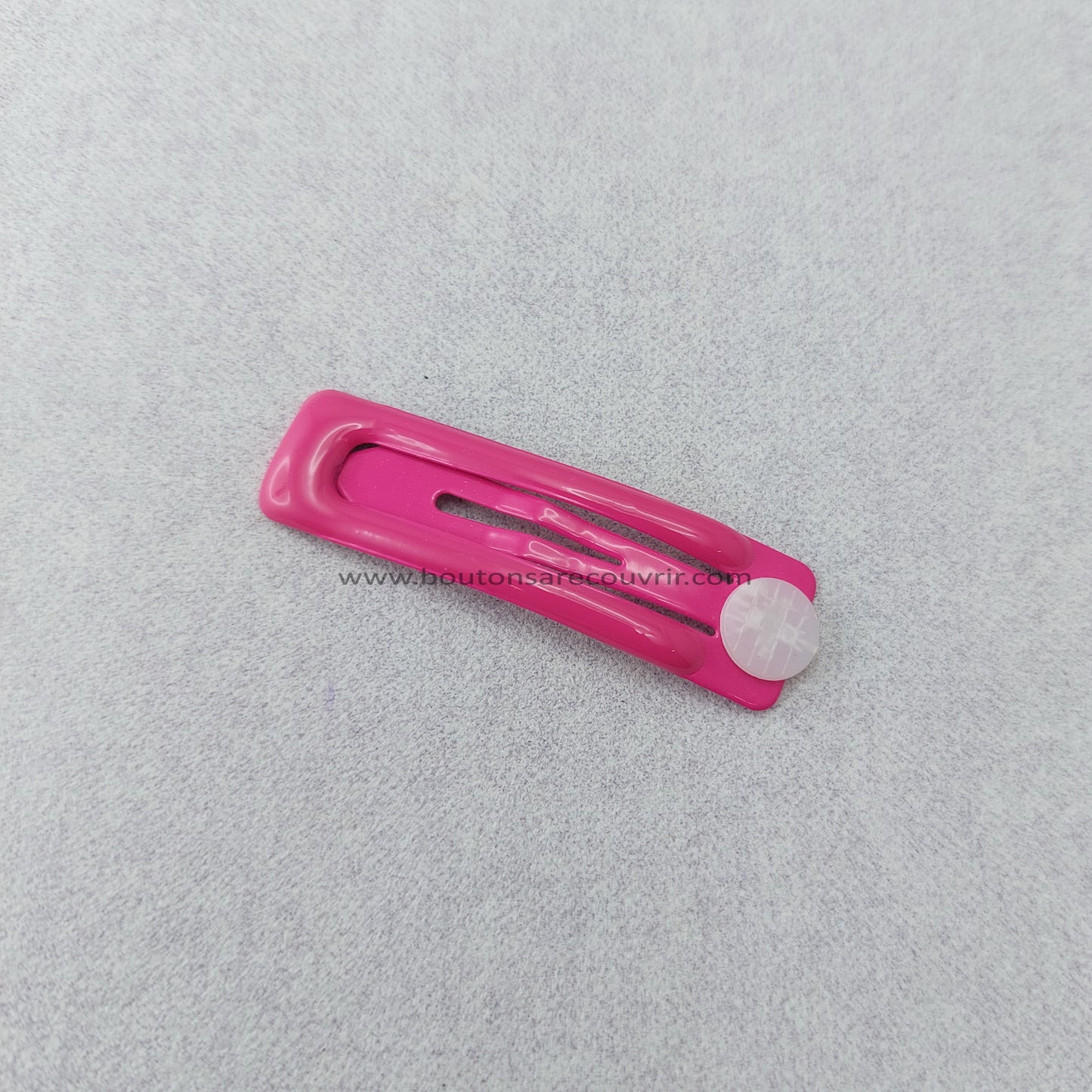 1 barrette de 5 cm - bouton à recouvrir 19 ou 23 mm - FUSHIA