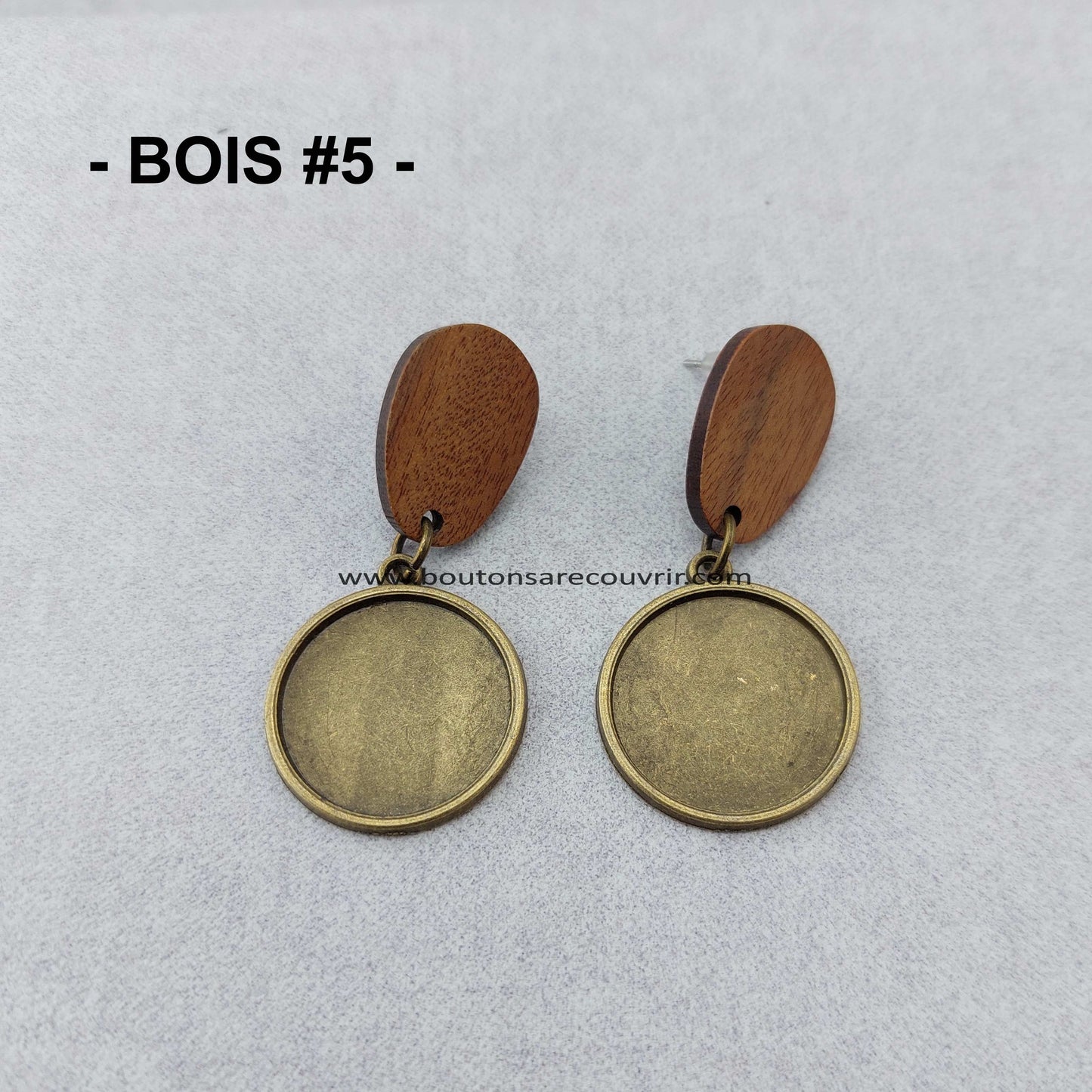 BOIS #5 - Boucles oreilles à recouvrir