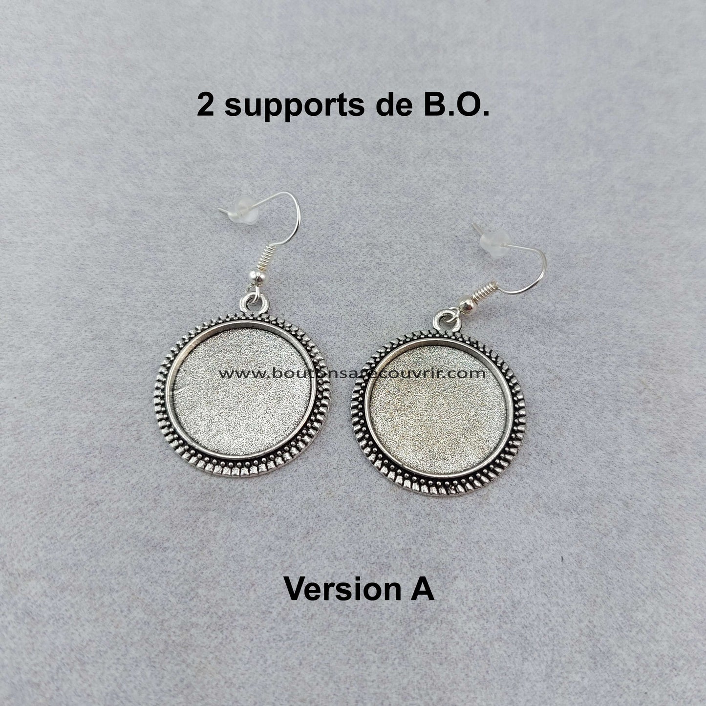 ECU argenté antique | Boucles d'oreilles à recouvrir