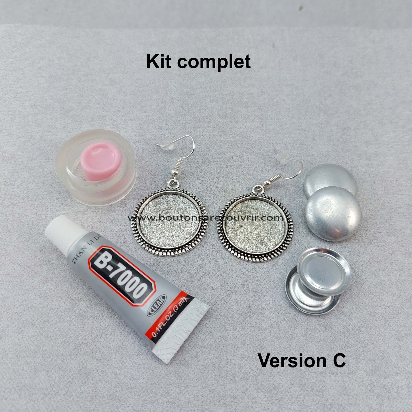 ECU argenté antique | Boucles d'oreilles à recouvrir