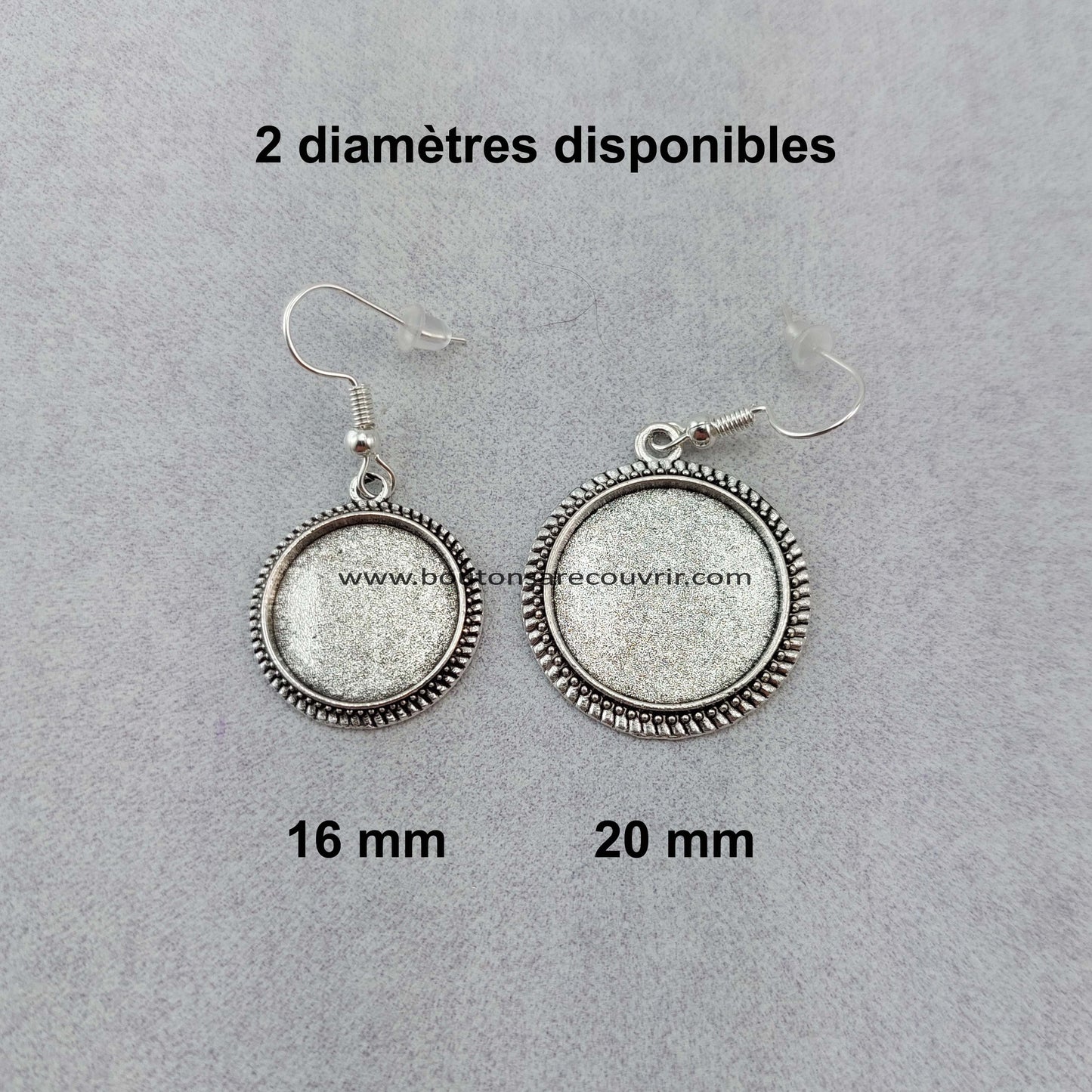 ECU argenté antique | Boucles d'oreilles à recouvrir