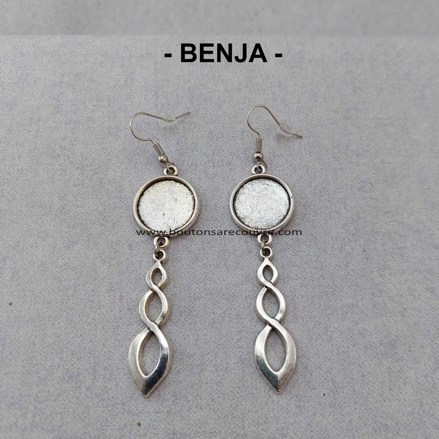 BENJA argenté antique | Boucles oreilles à recouvrir