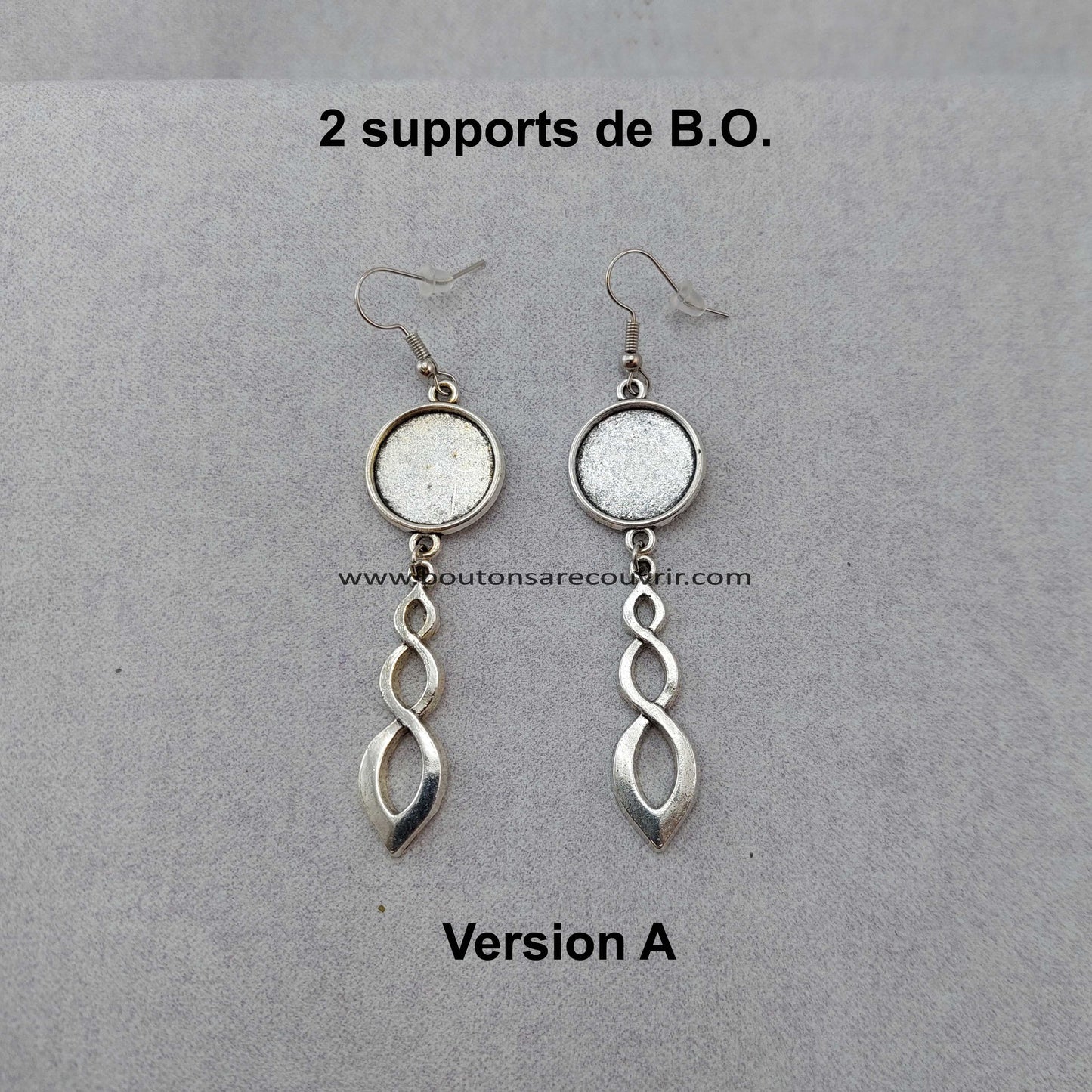 BENJA argenté antique | Boucles oreilles à recouvrir