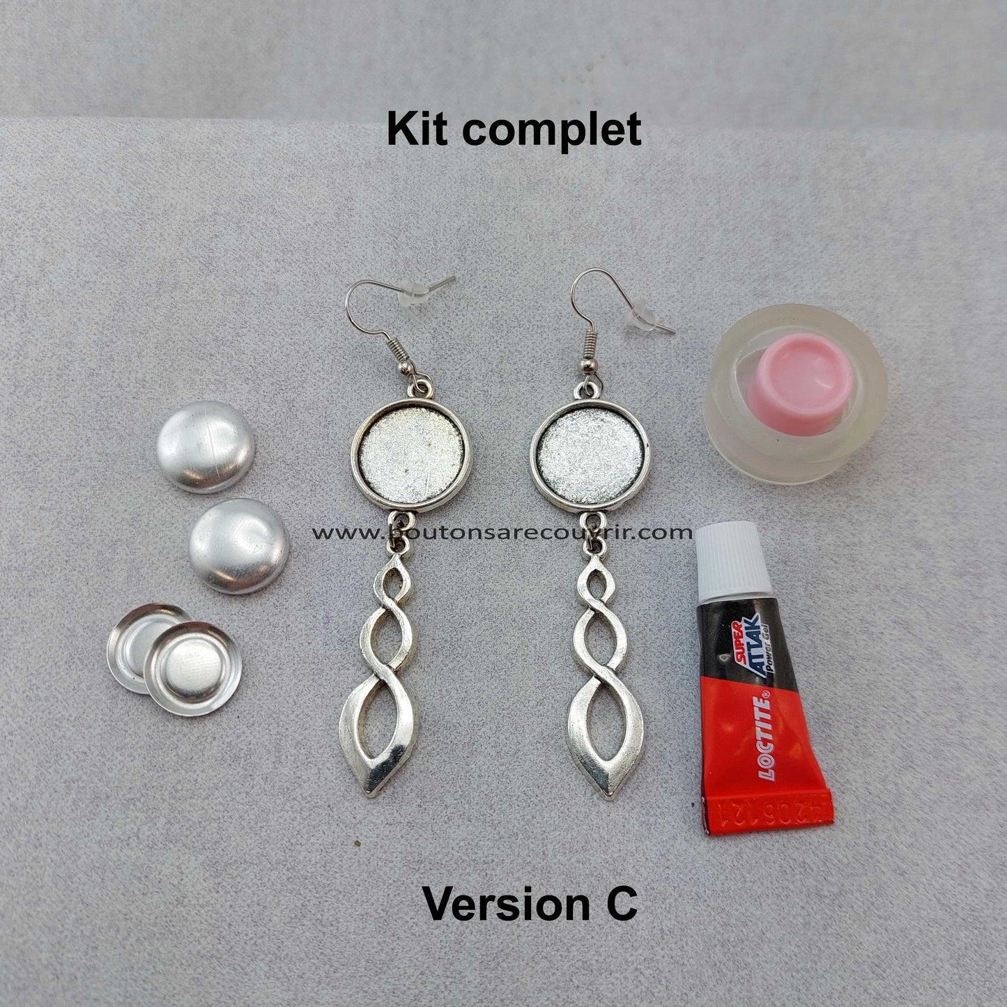 BENJA argenté antique | Boucles oreilles à recouvrir