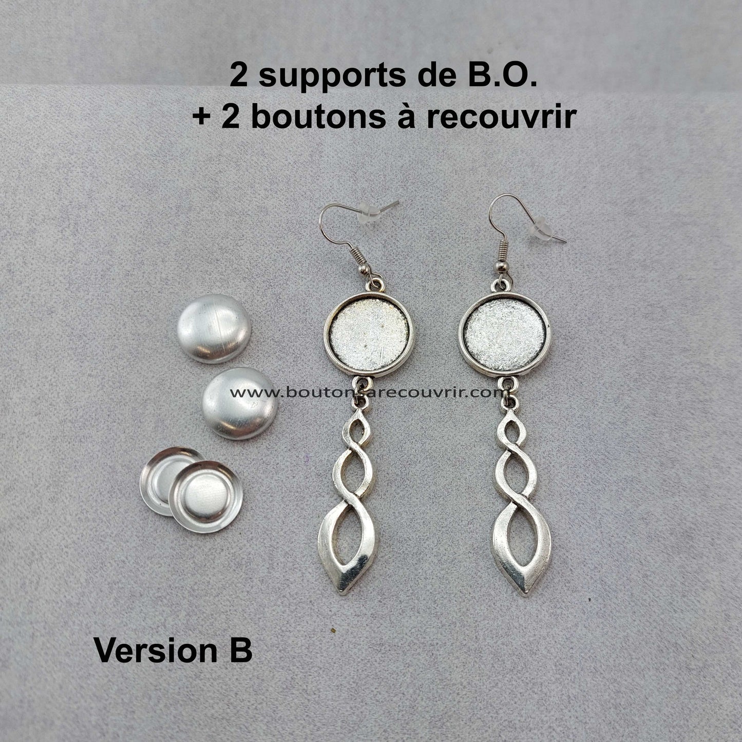 BENJA argenté antique | Boucles oreilles à recouvrir