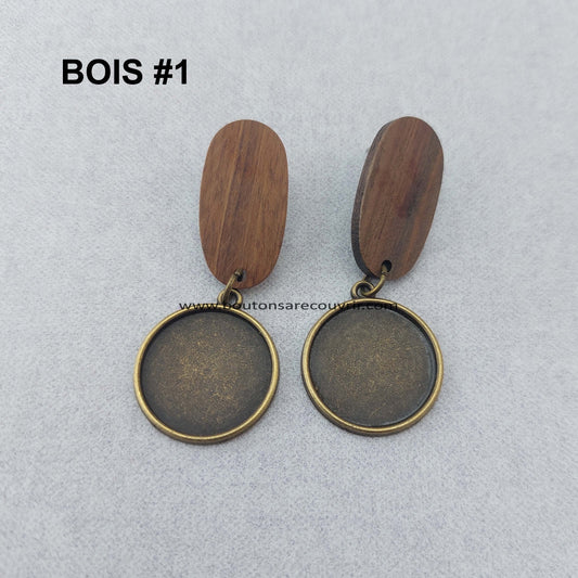 BOIS #1 - Boucles oreilles à recouvrir