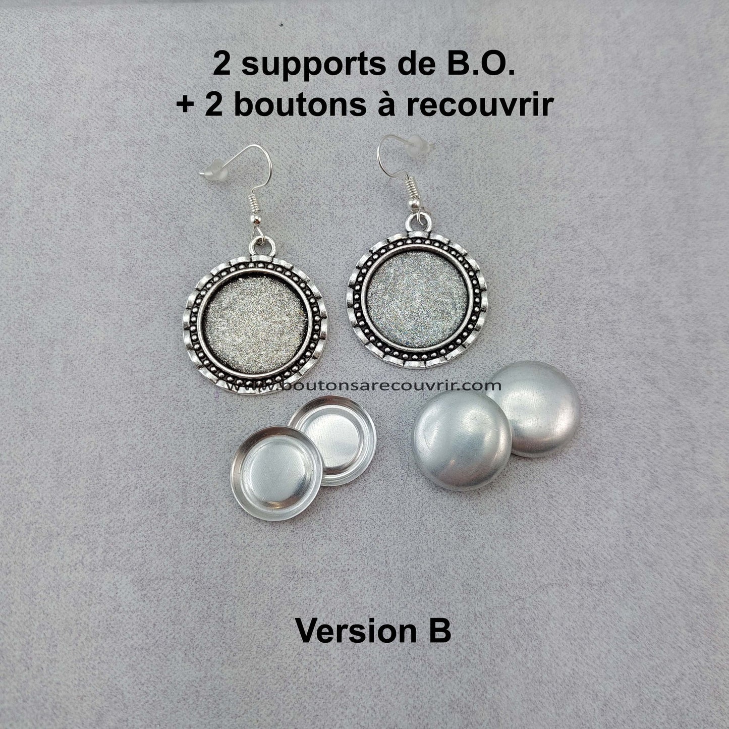 JOYA argenté antique - Boucles oreilles à recouvrir