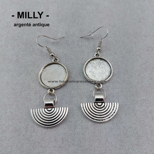MILLY argenté antique | Boucles oreilles à recouvrir